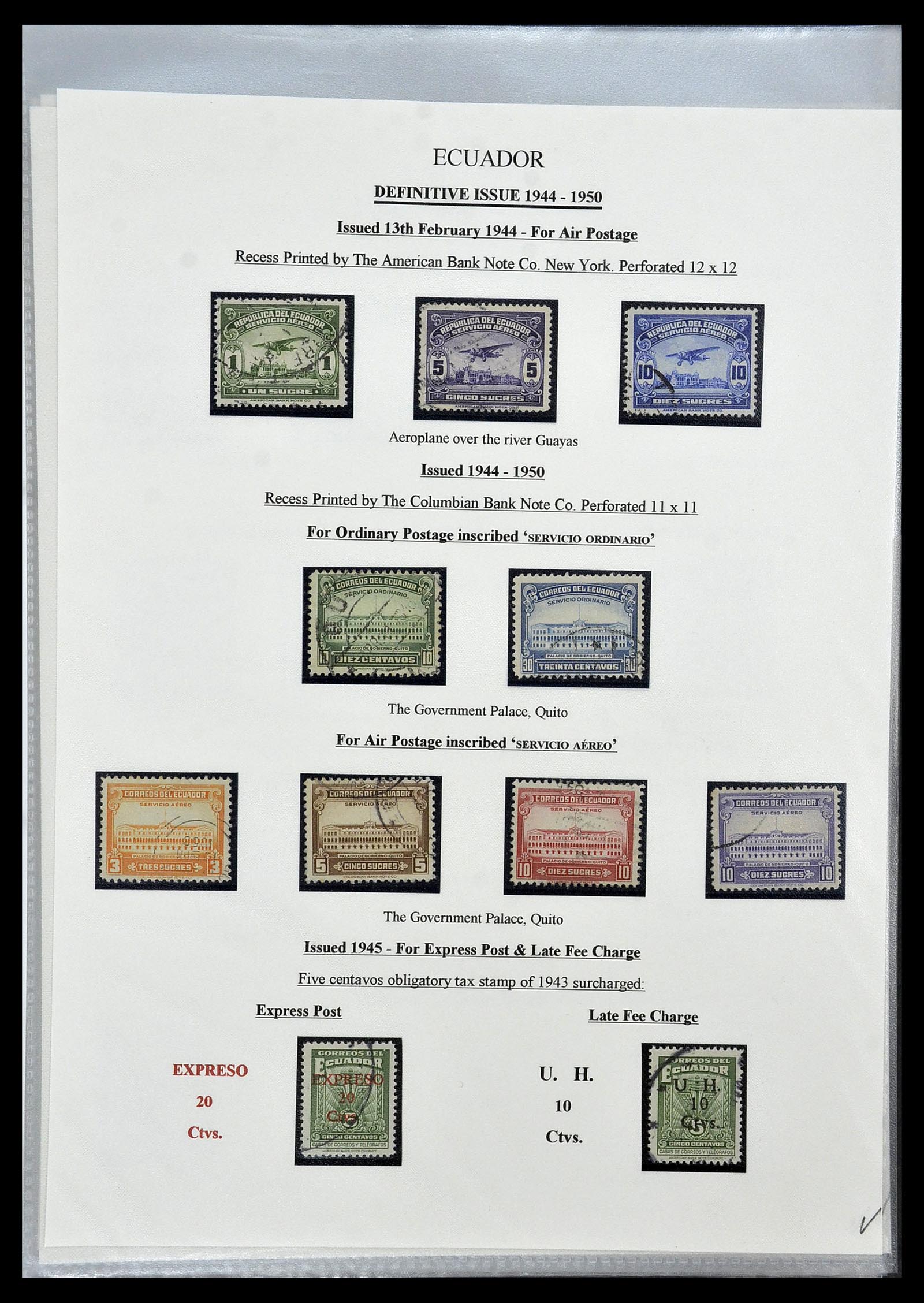 34523 078 - Postzegelverzameling 34523 Ecuador 1899-1952.