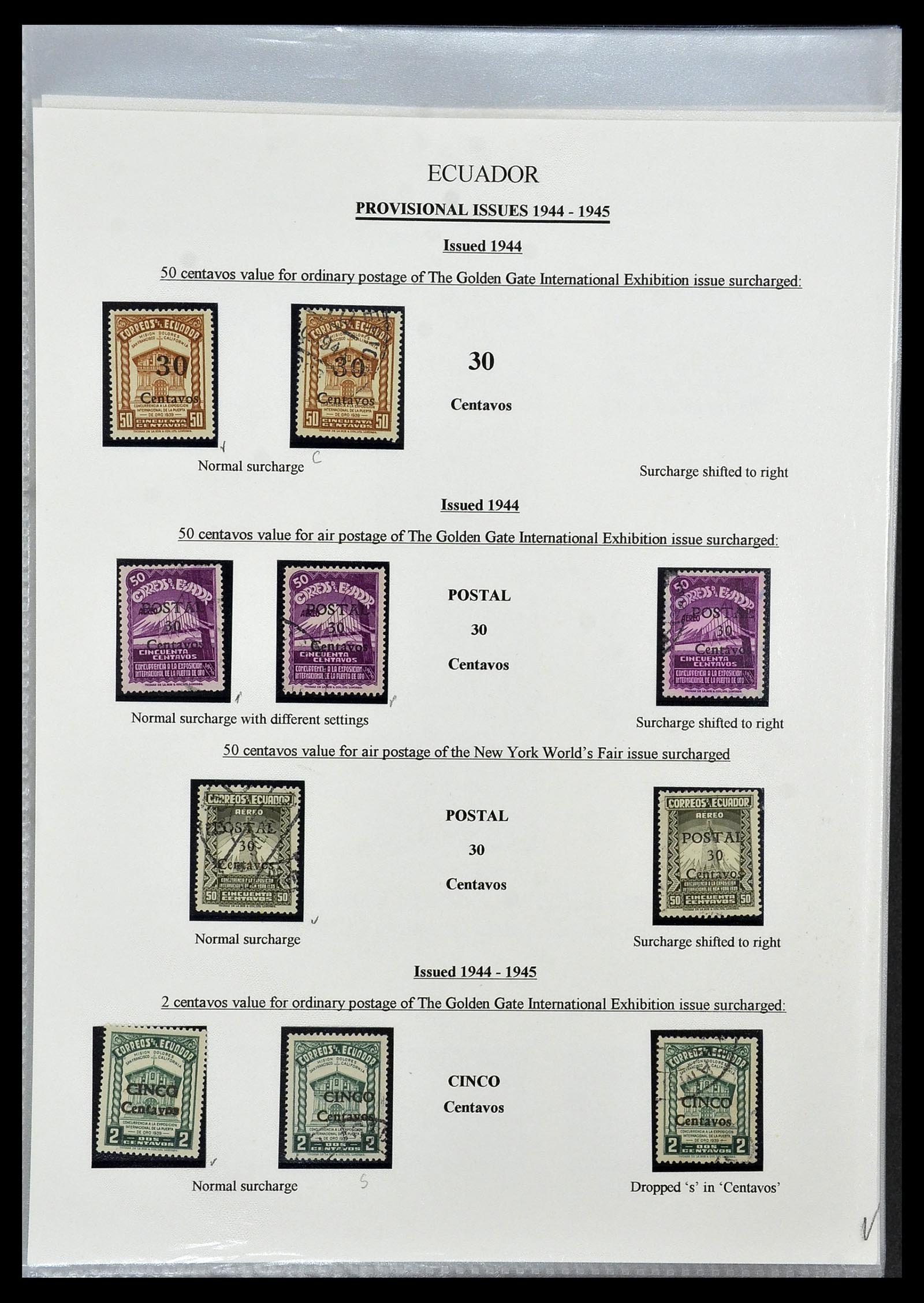 34523 079 - Postzegelverzameling 34523 Ecuador 1899-1952.