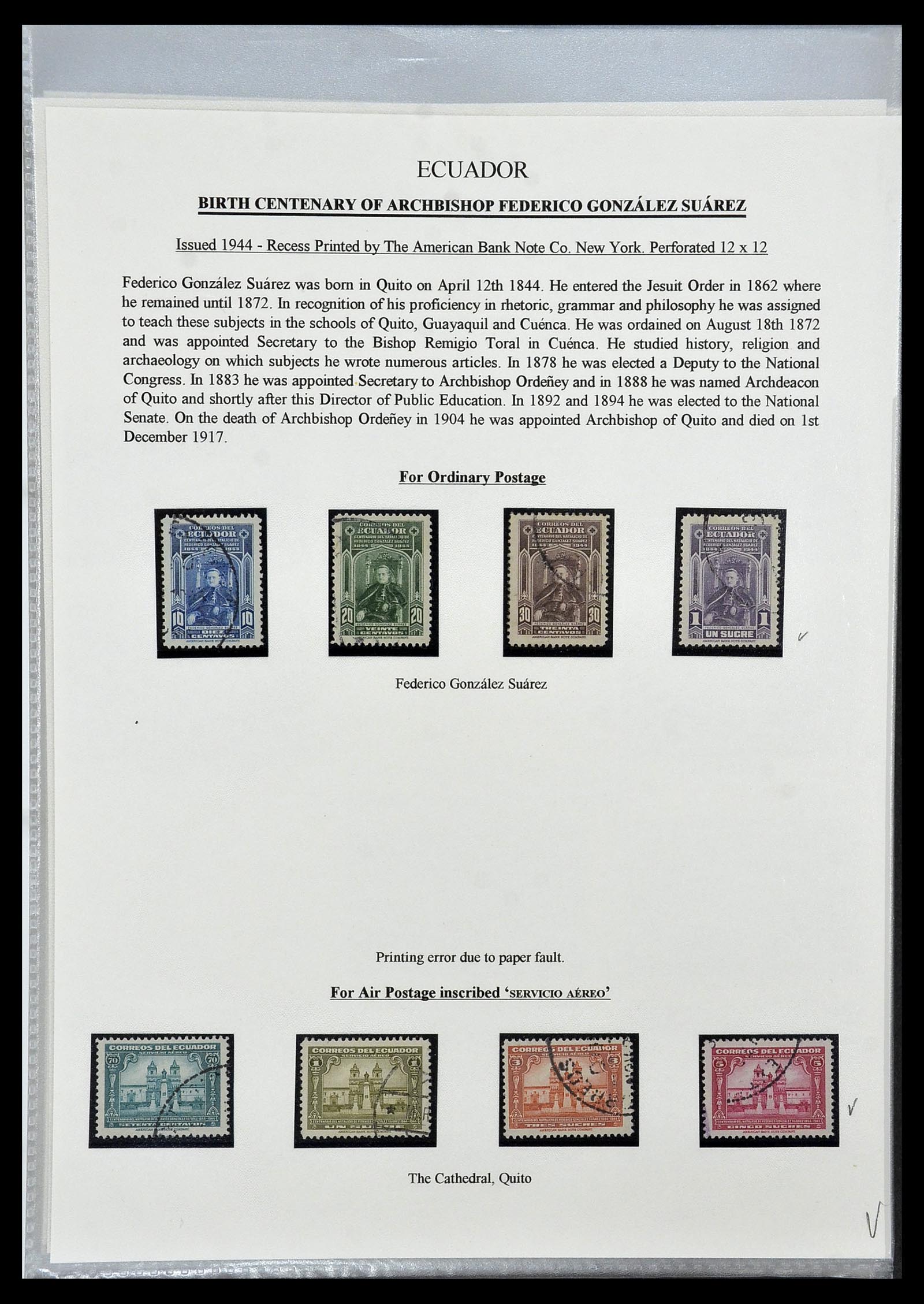 34523 081 - Postzegelverzameling 34523 Ecuador 1899-1952.
