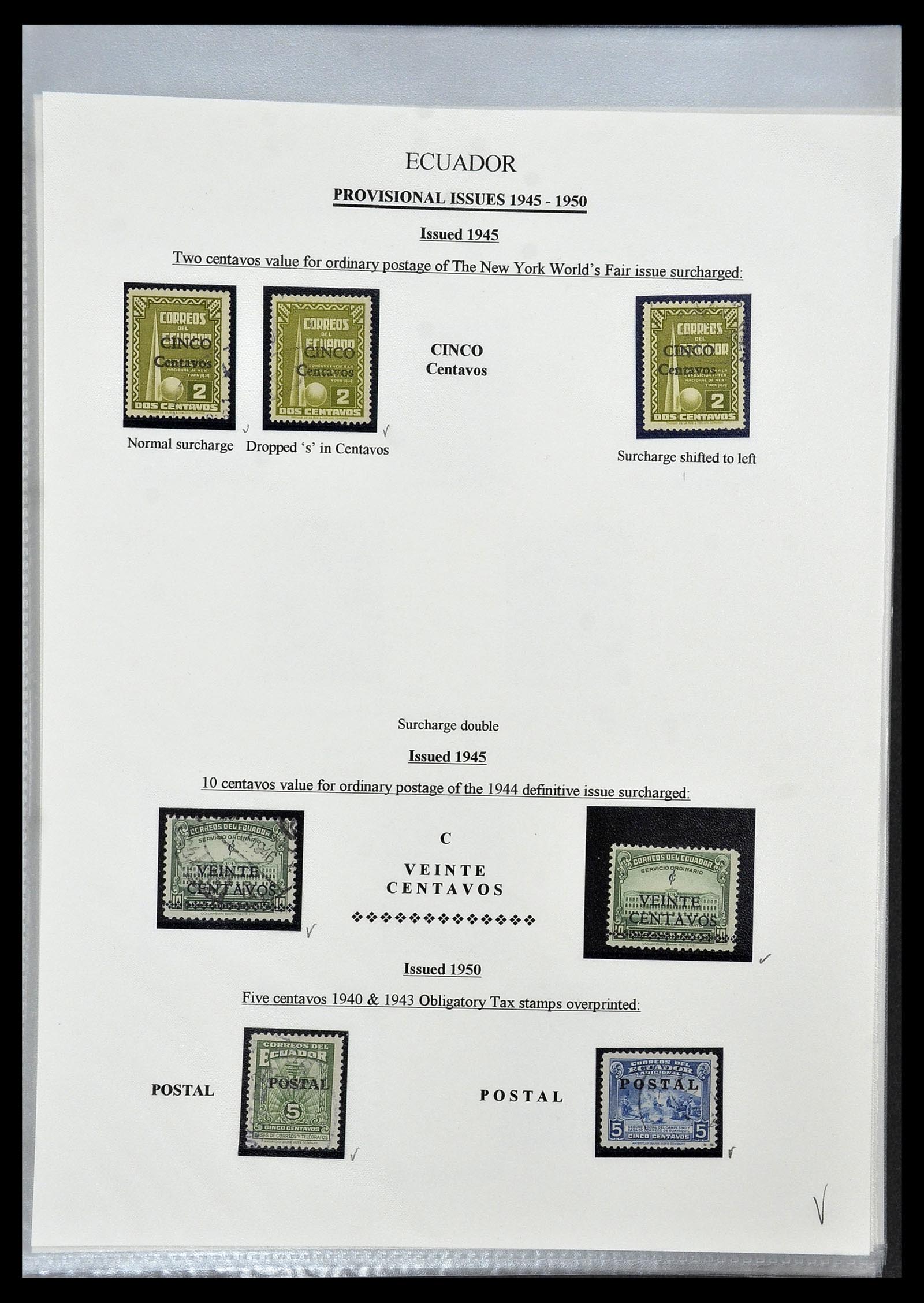 34523 083 - Postzegelverzameling 34523 Ecuador 1899-1952.