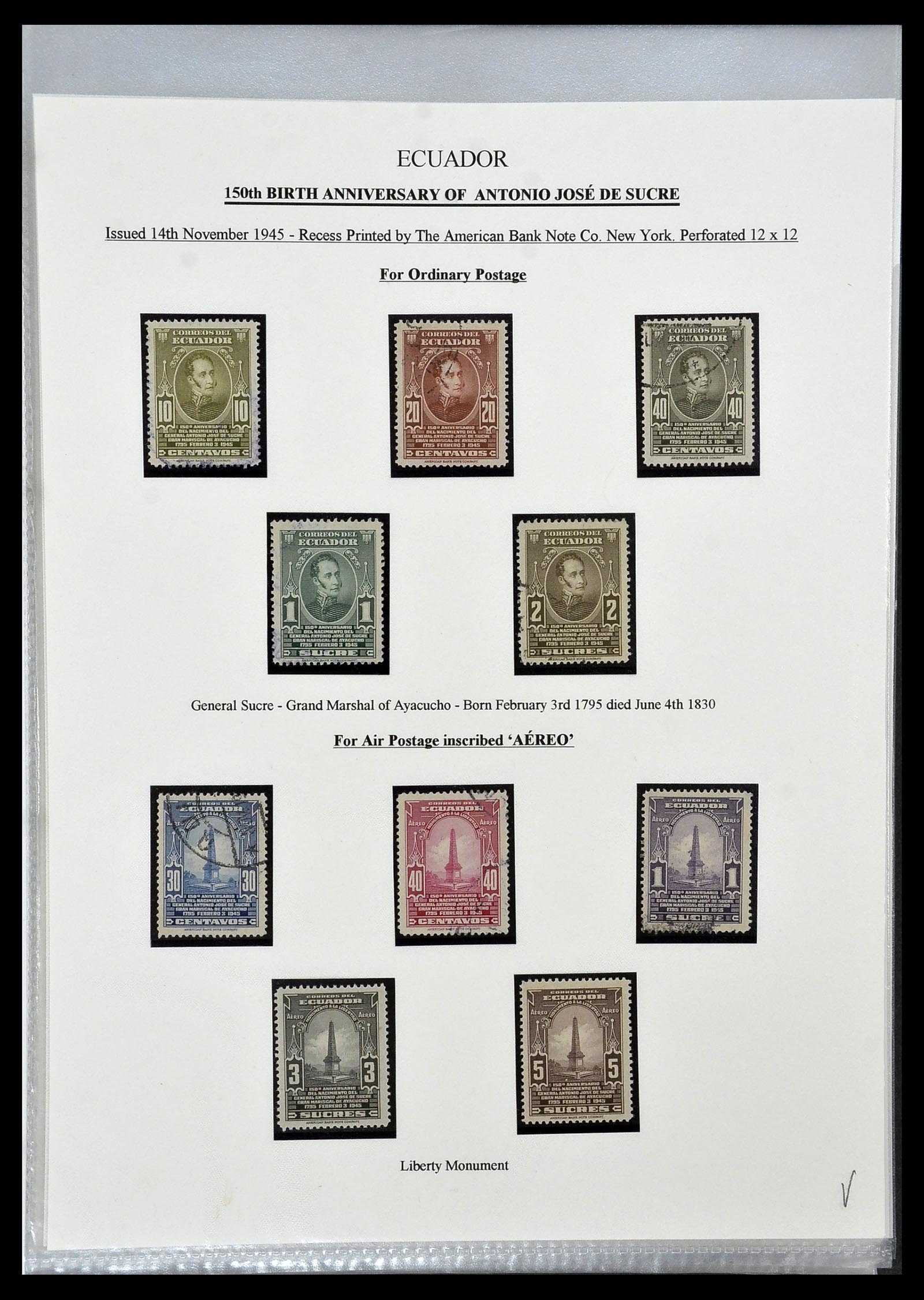 34523 084 - Postzegelverzameling 34523 Ecuador 1899-1952.