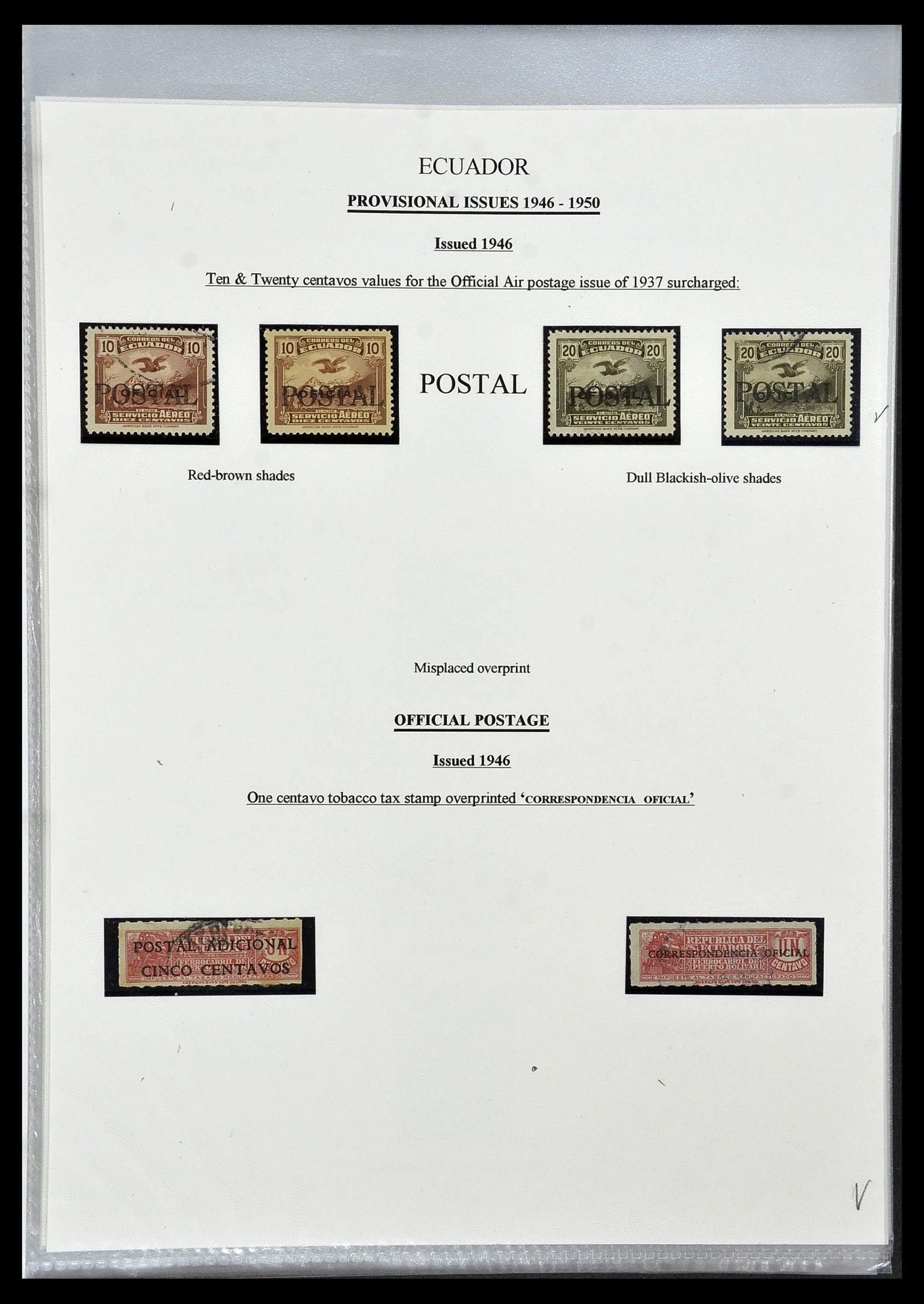 34523 086 - Postzegelverzameling 34523 Ecuador 1899-1952.