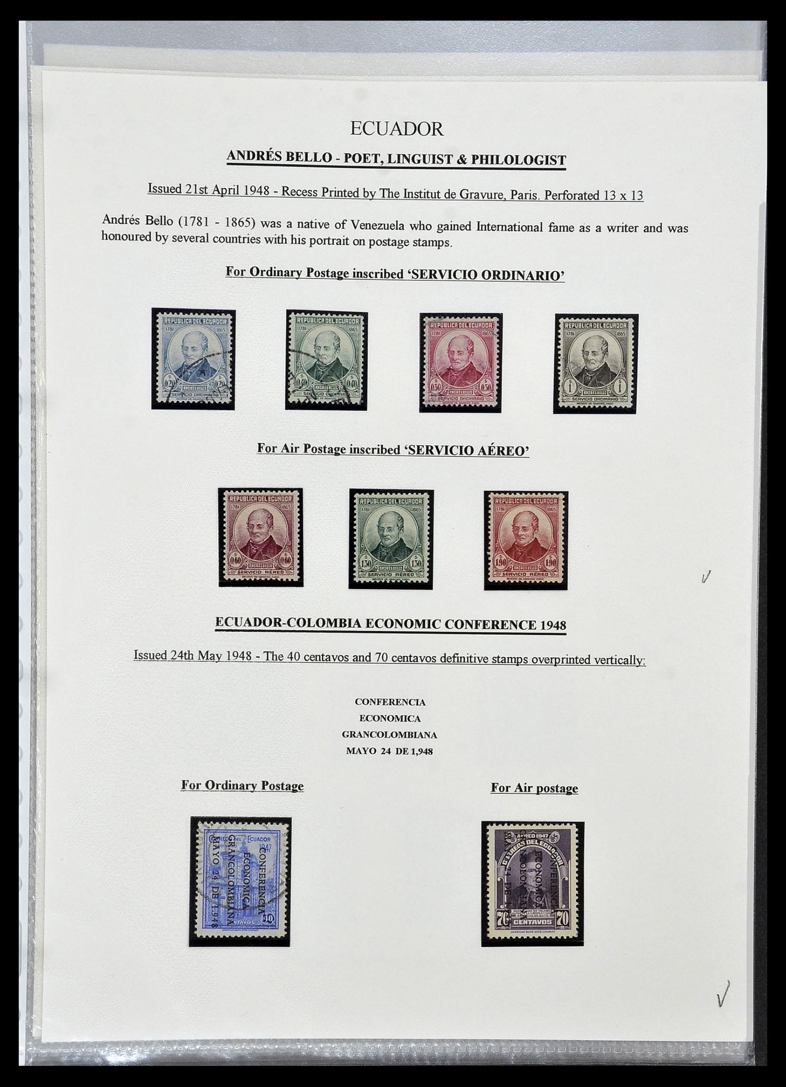 34523 094 - Postzegelverzameling 34523 Ecuador 1899-1952.