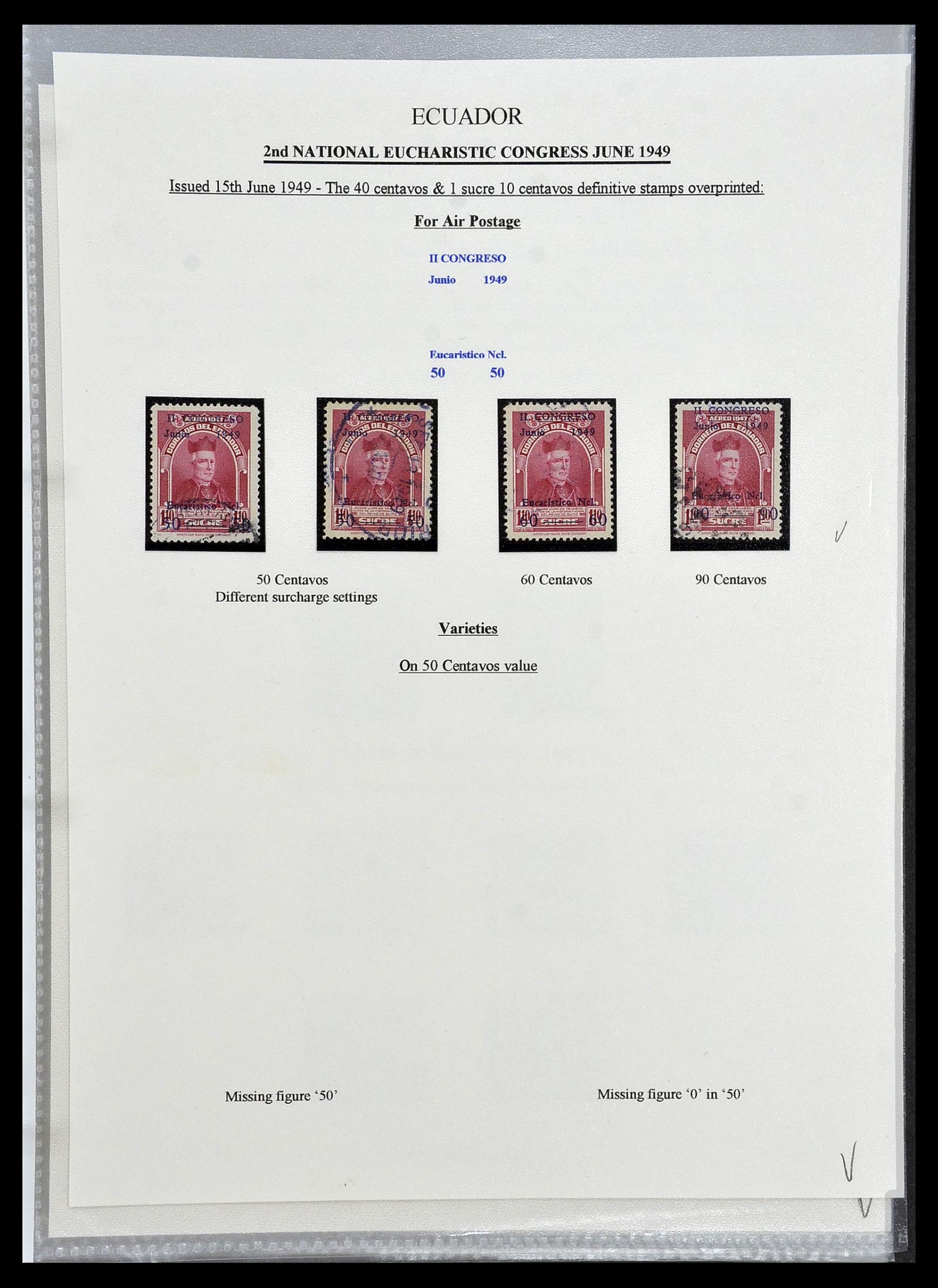 34523 097 - Postzegelverzameling 34523 Ecuador 1899-1952.