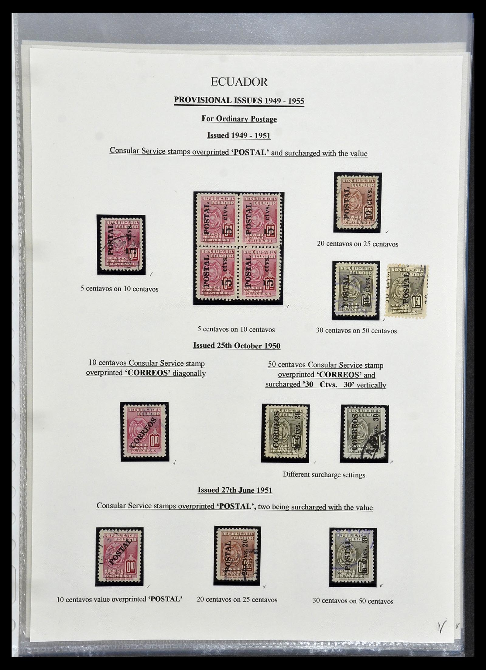34523 106 - Postzegelverzameling 34523 Ecuador 1899-1952.