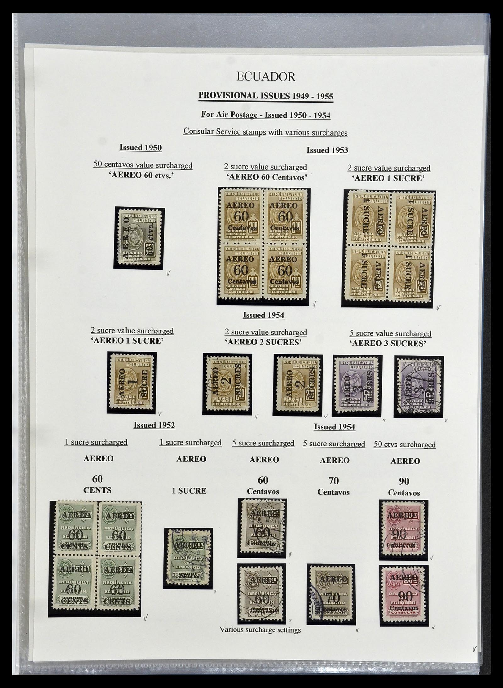 34523 107 - Postzegelverzameling 34523 Ecuador 1899-1952.