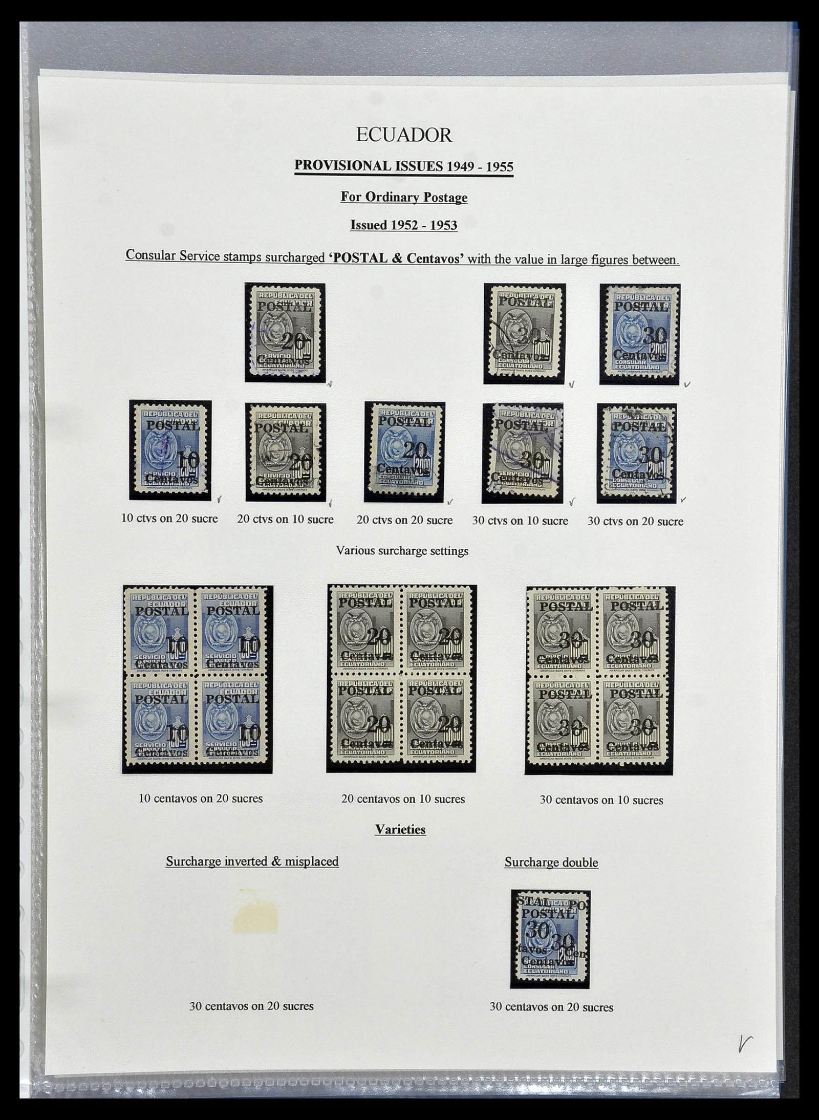 34523 108 - Postzegelverzameling 34523 Ecuador 1899-1952.