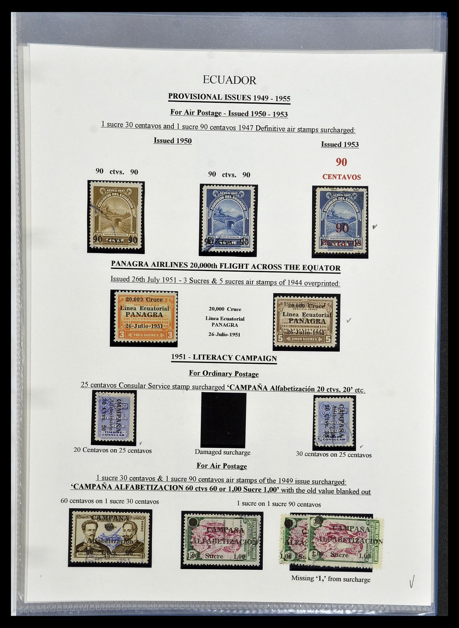 34523 111 - Postzegelverzameling 34523 Ecuador 1899-1952.