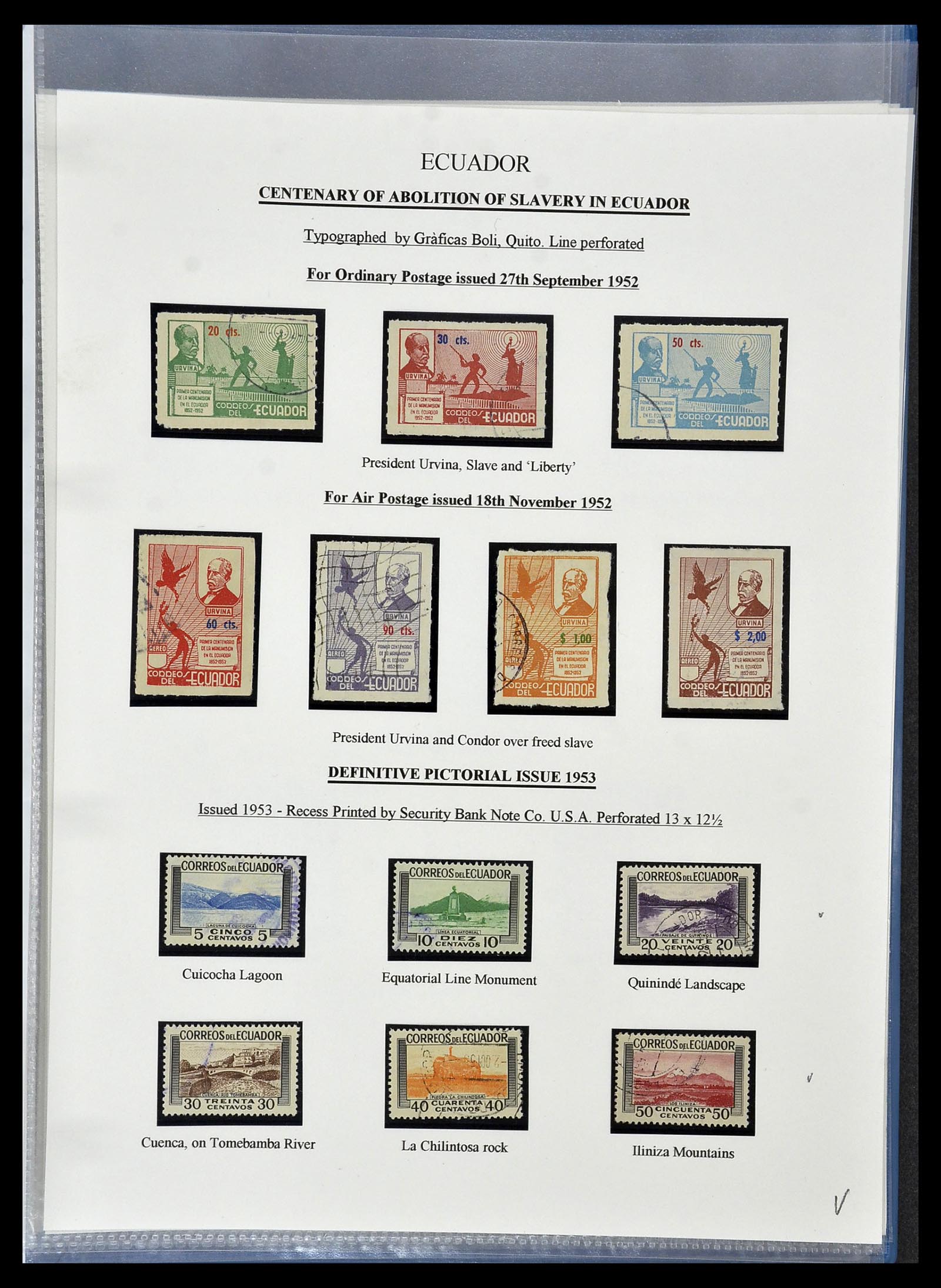 34523 113 - Postzegelverzameling 34523 Ecuador 1899-1952.