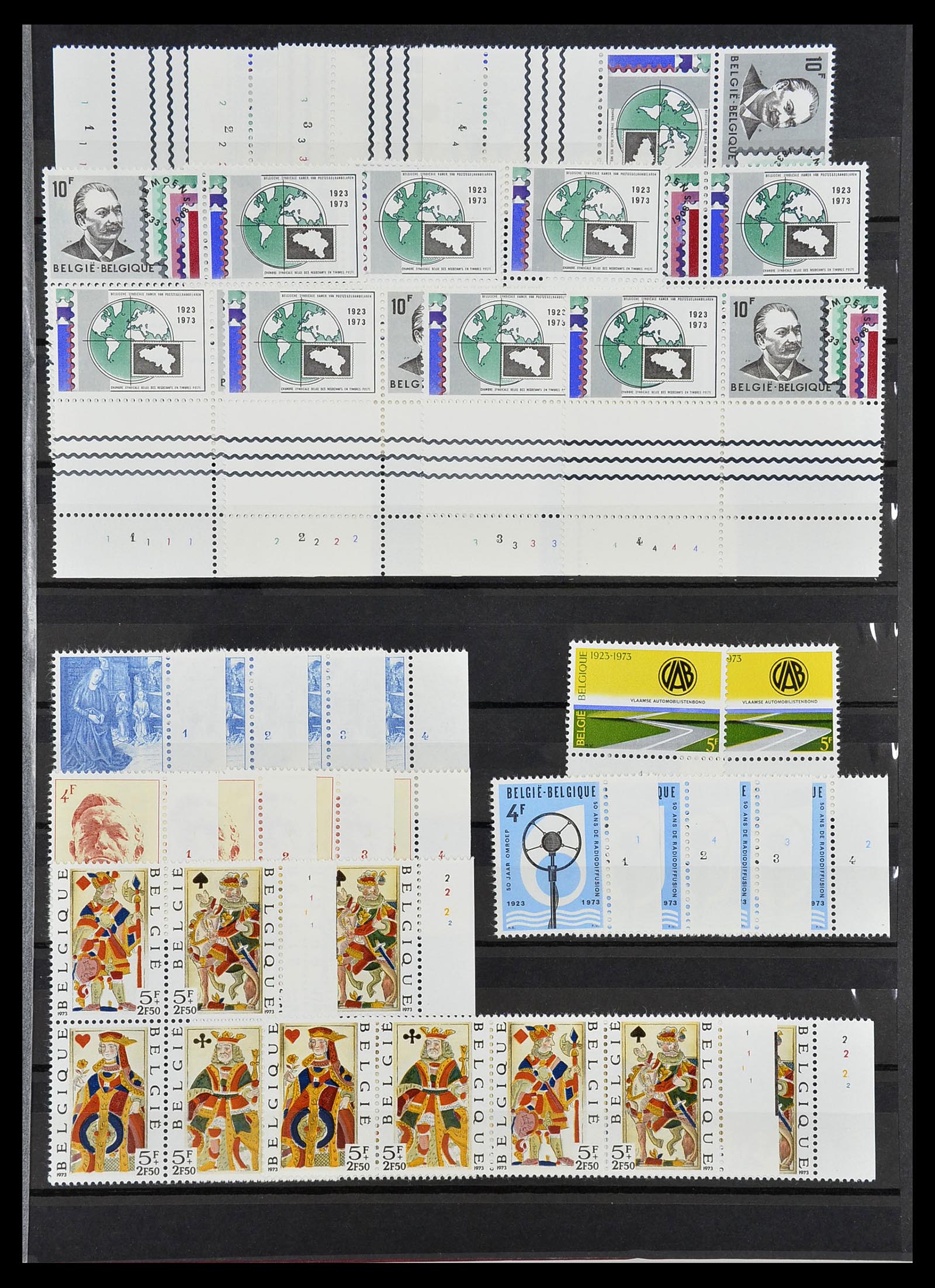 34524 011 - Postzegelverzameling 34524 België plaat en etsingnummers 1963-1990.