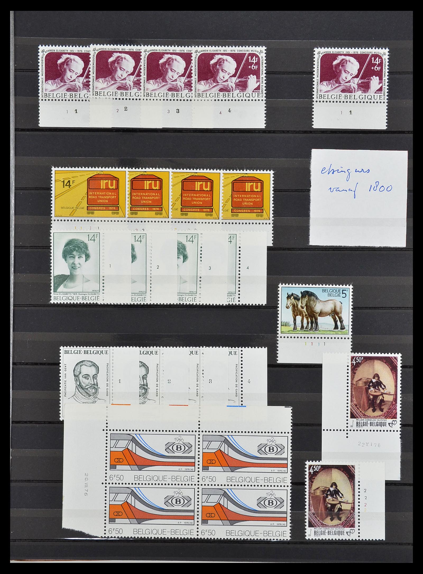 34524 017 - Postzegelverzameling 34524 België plaat en etsingnummers 1963-1990.
