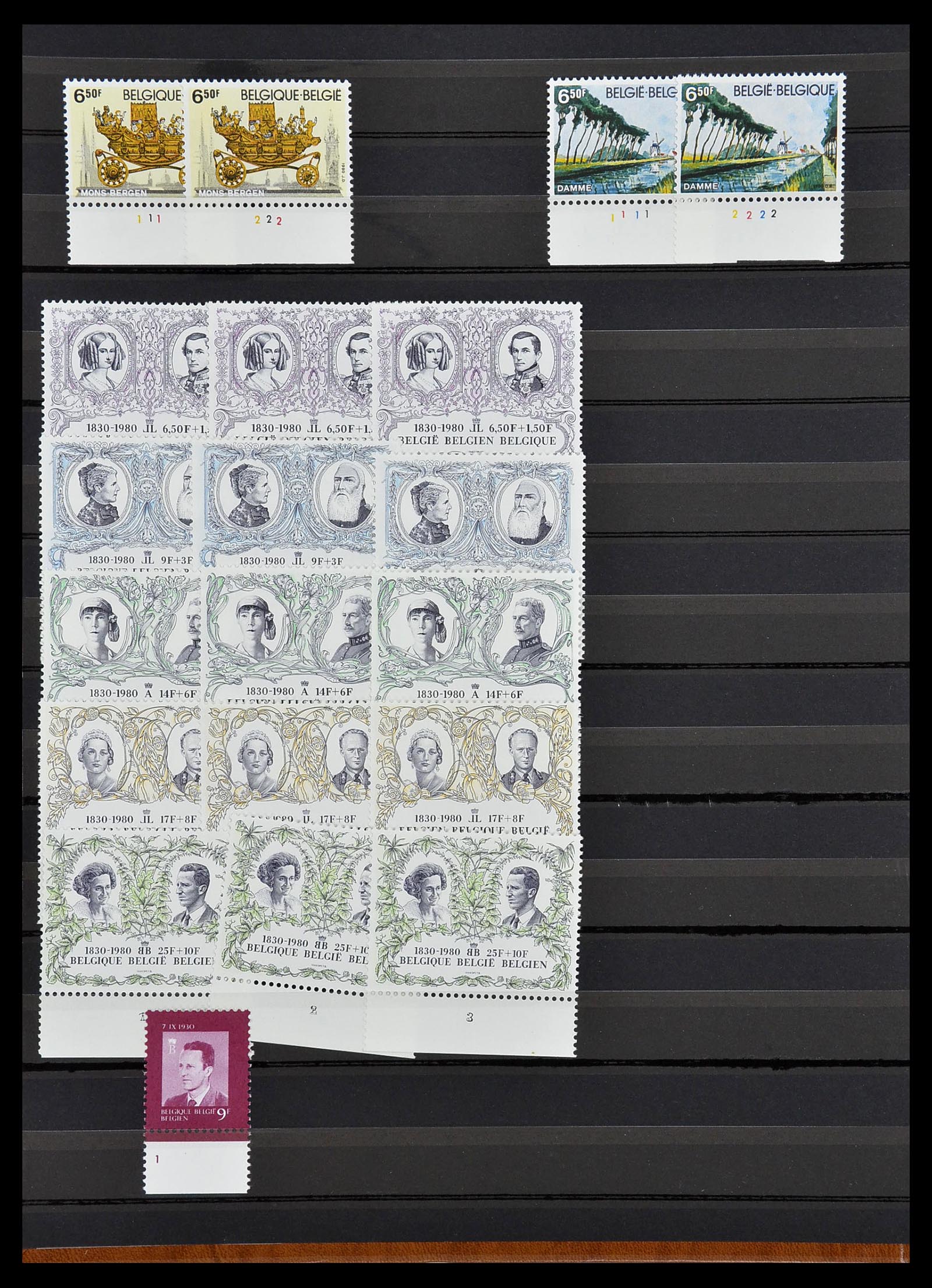 34524 026 - Postzegelverzameling 34524 België plaat en etsingnummers 1963-1990.