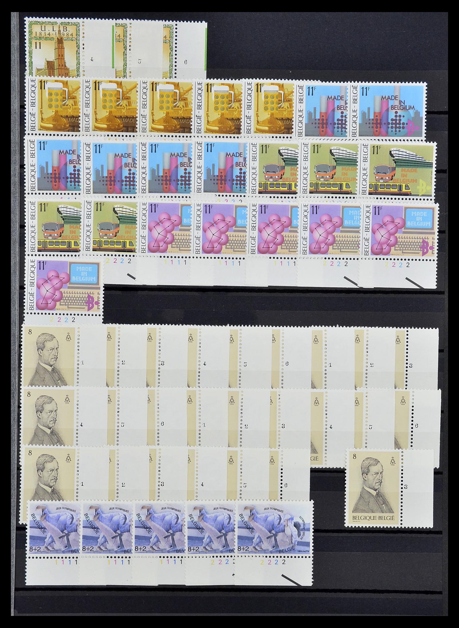 34524 059 - Postzegelverzameling 34524 België plaat en etsingnummers 1963-1990.