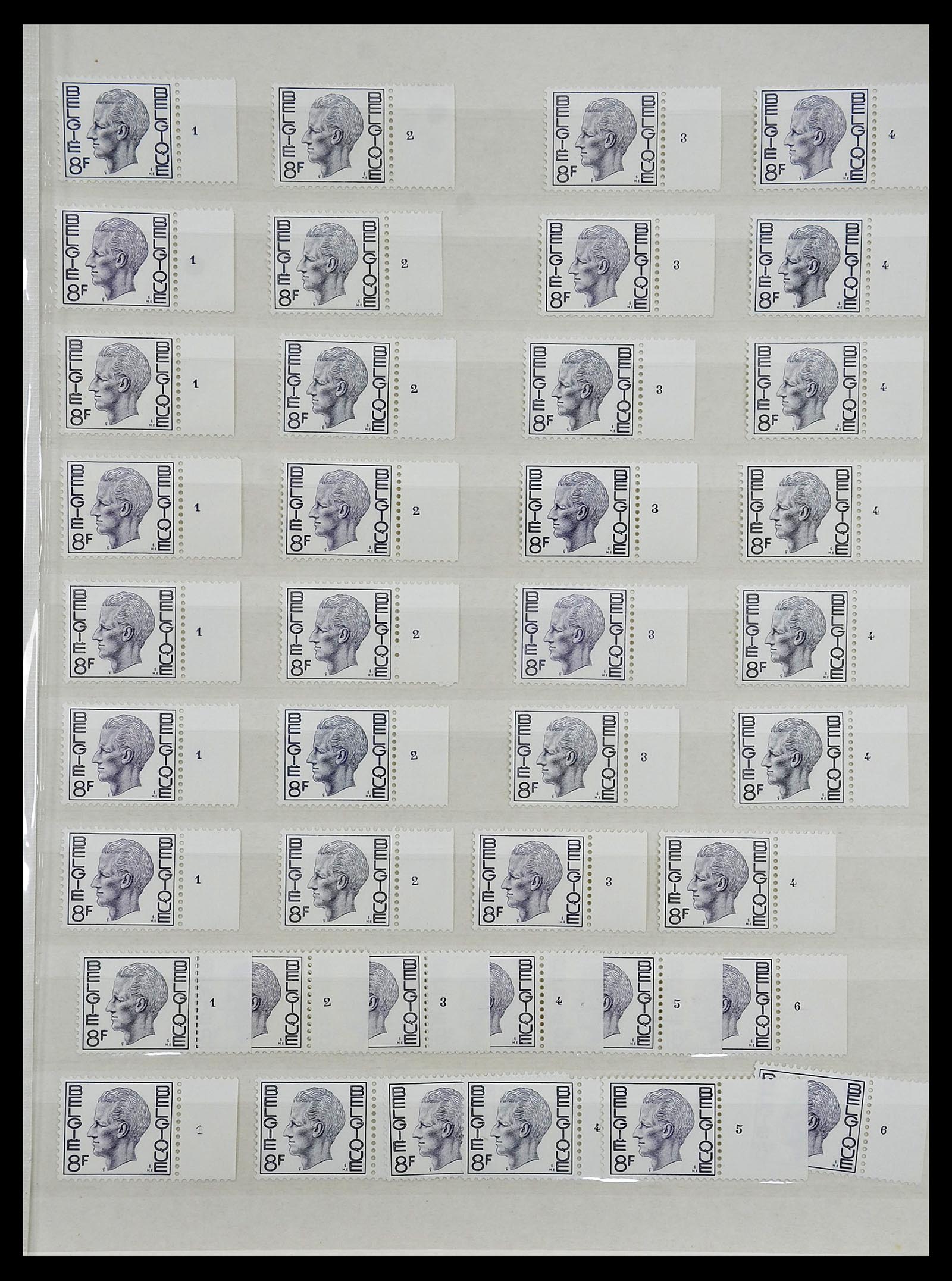 34524 083 - Stamp Collection 34524 Belgium plate and etching numbers 1963-1990.