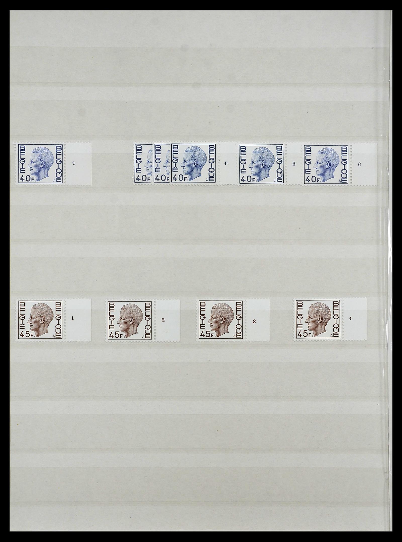 34524 090 - Stamp Collection 34524 Belgium plate and etching numbers 1963-1990.