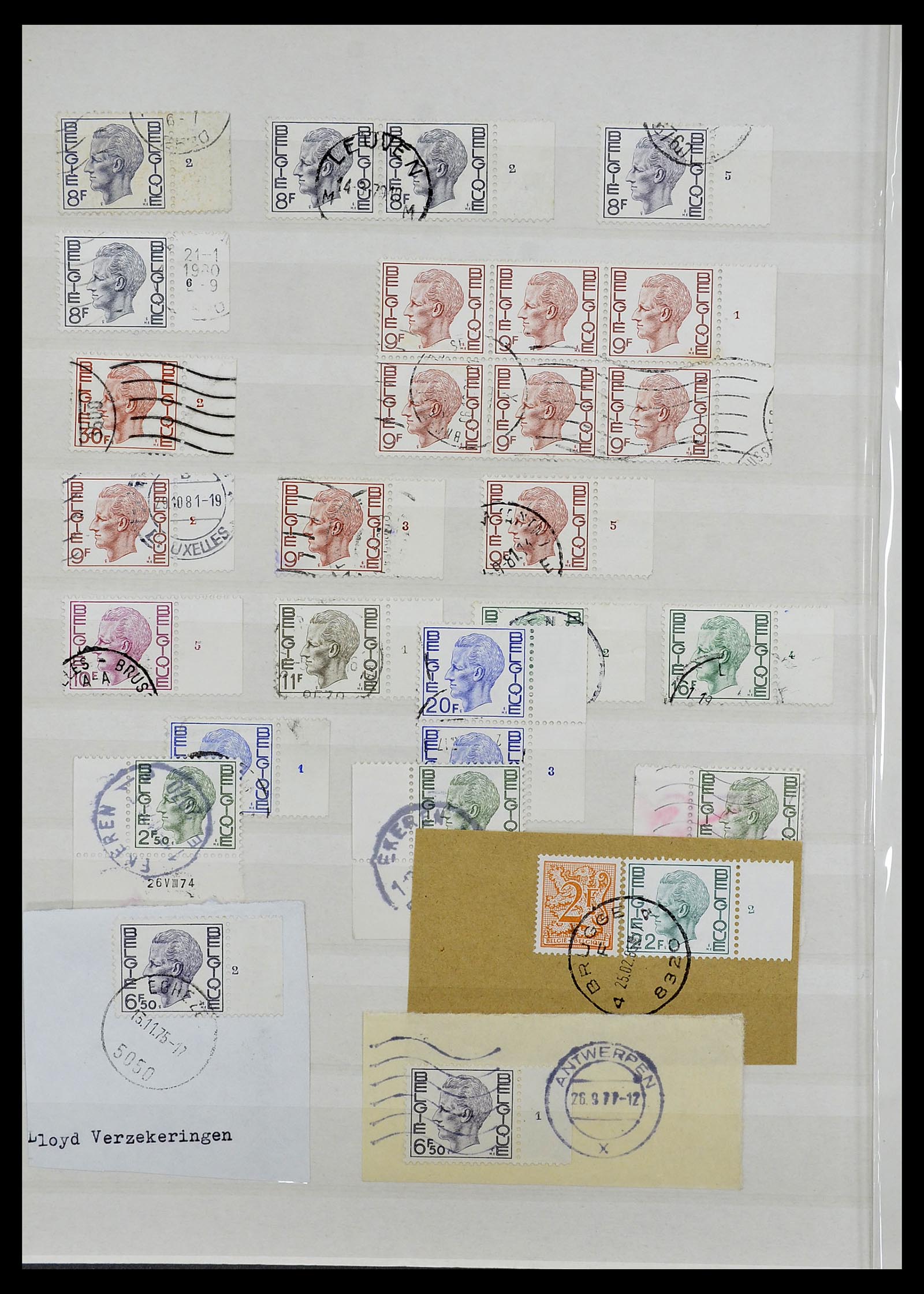 34524 100 - Stamp Collection 34524 Belgium plate and etching numbers 1963-1990.