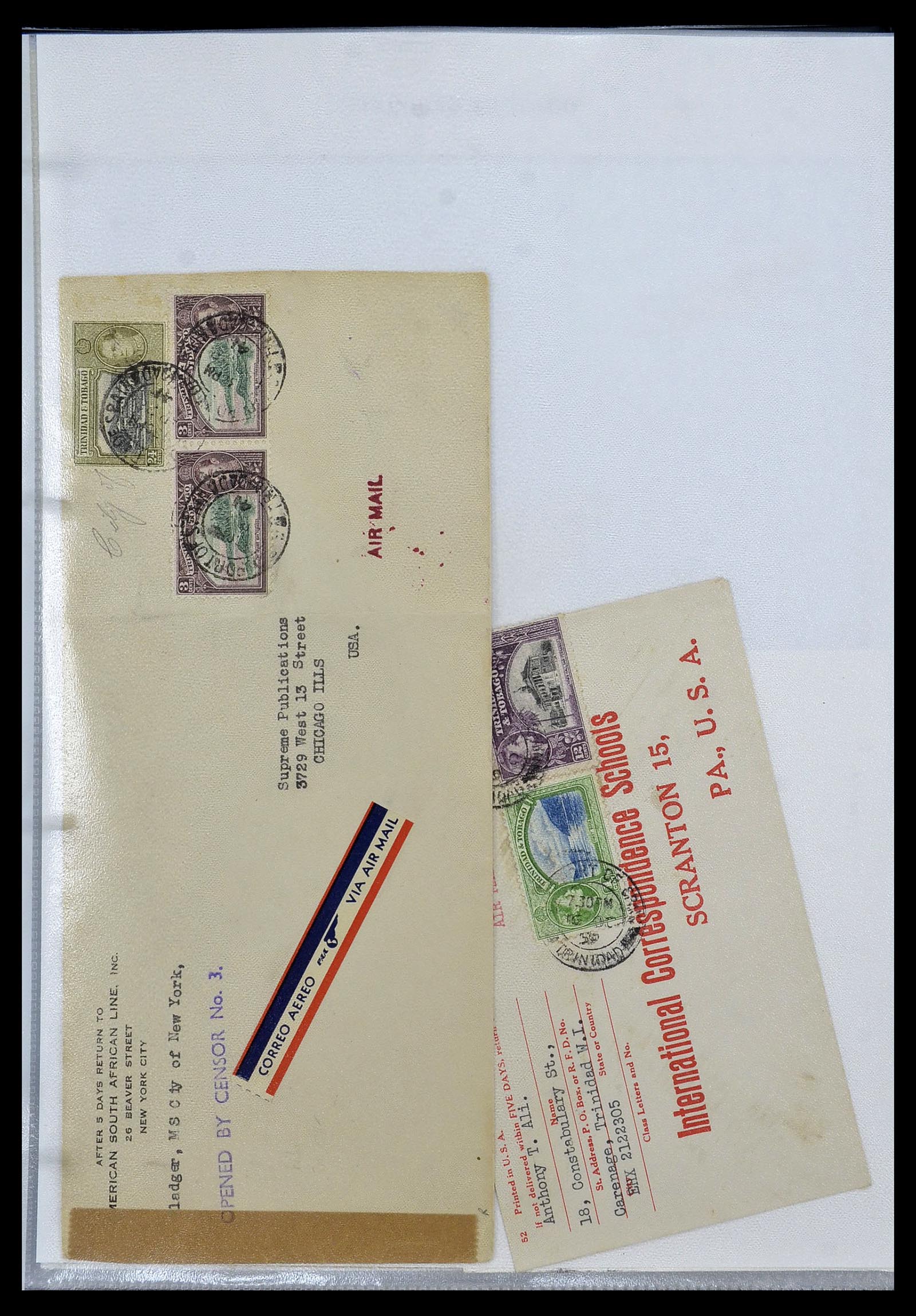 34527 002 - Postzegelverzameling 34527 Trinidad en Tobago stempels 1900-1956.