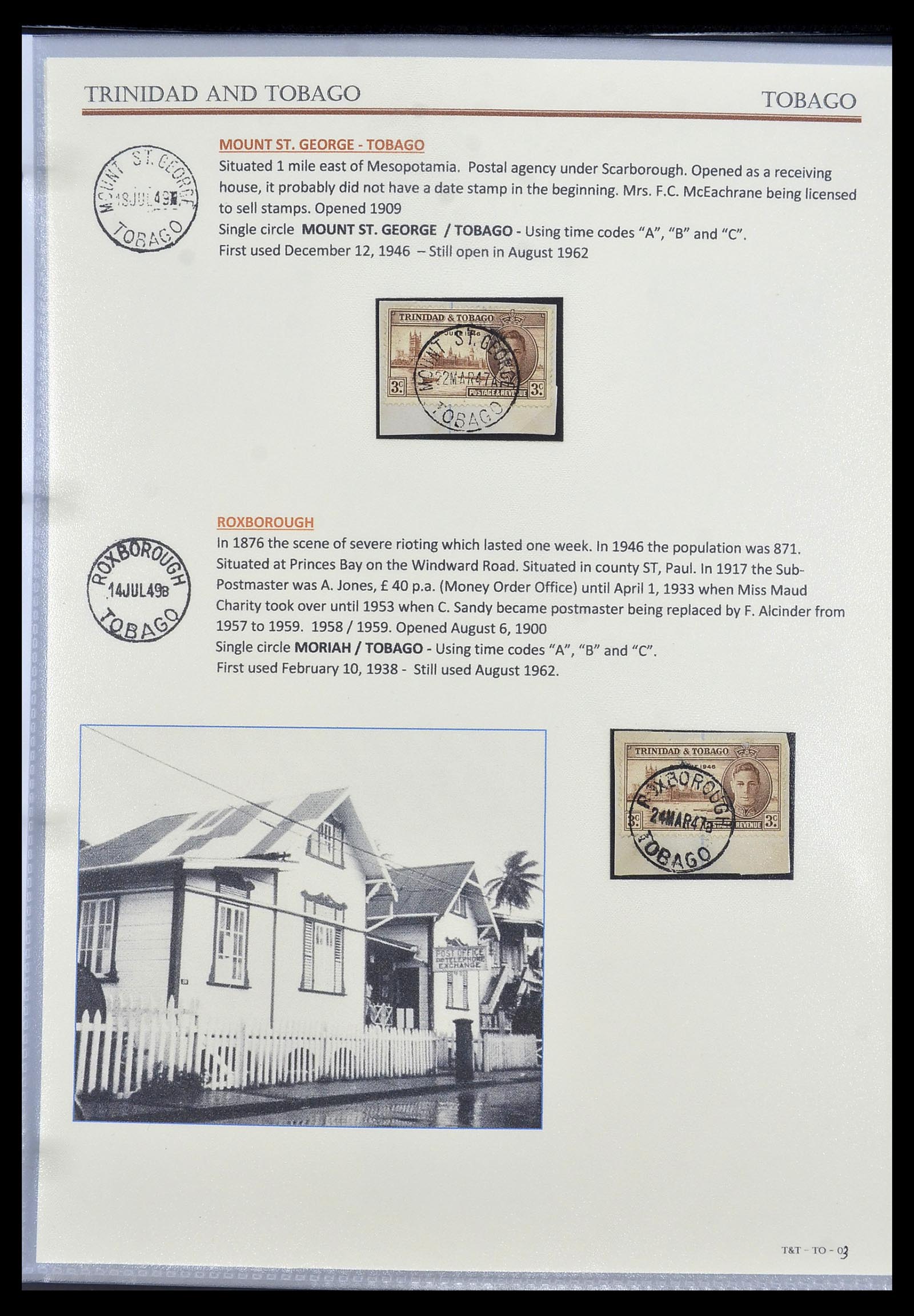 34527 007 - Postzegelverzameling 34527 Trinidad en Tobago stempels 1900-1956.