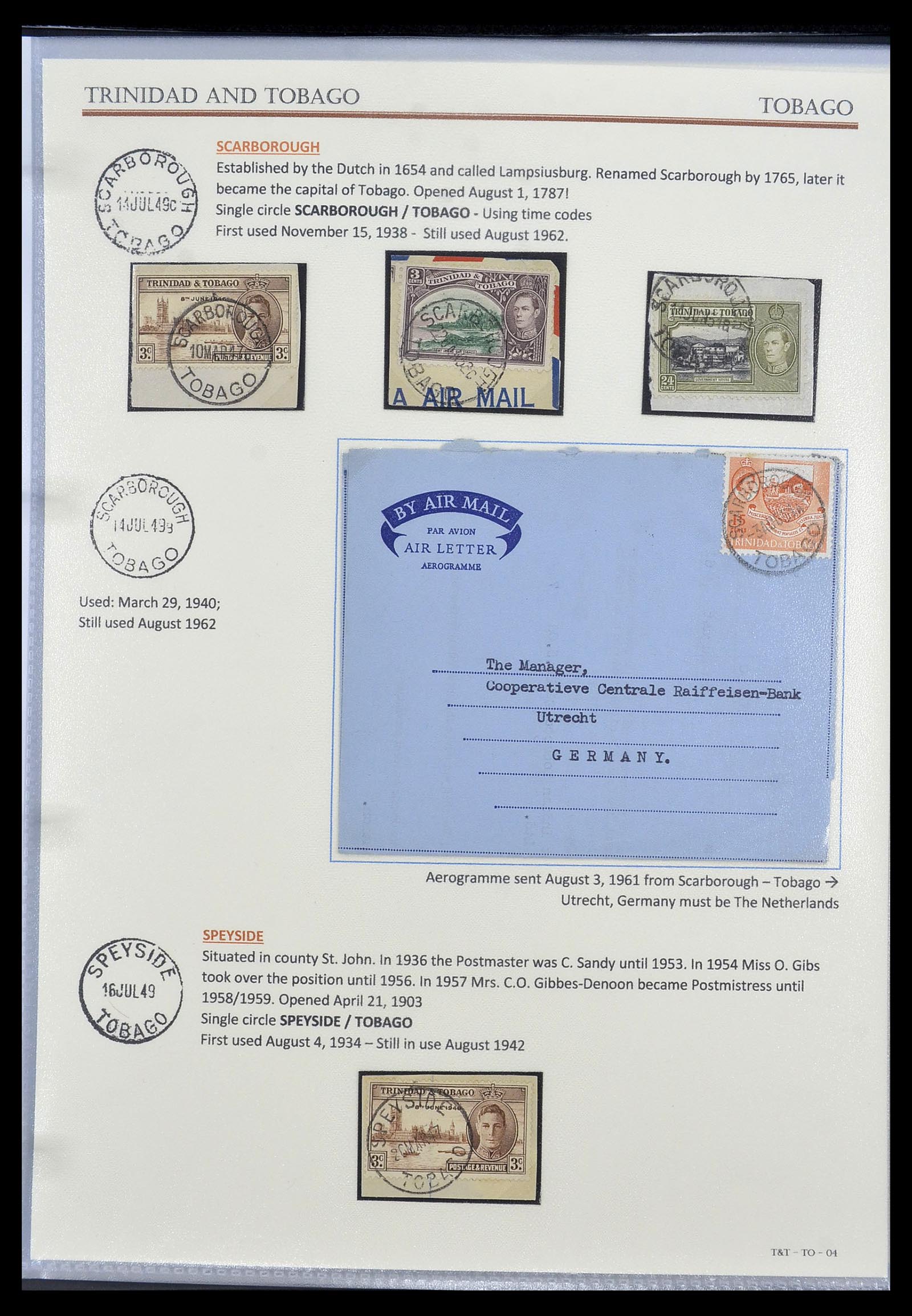 34527 008 - Postzegelverzameling 34527 Trinidad en Tobago stempels 1900-1956.