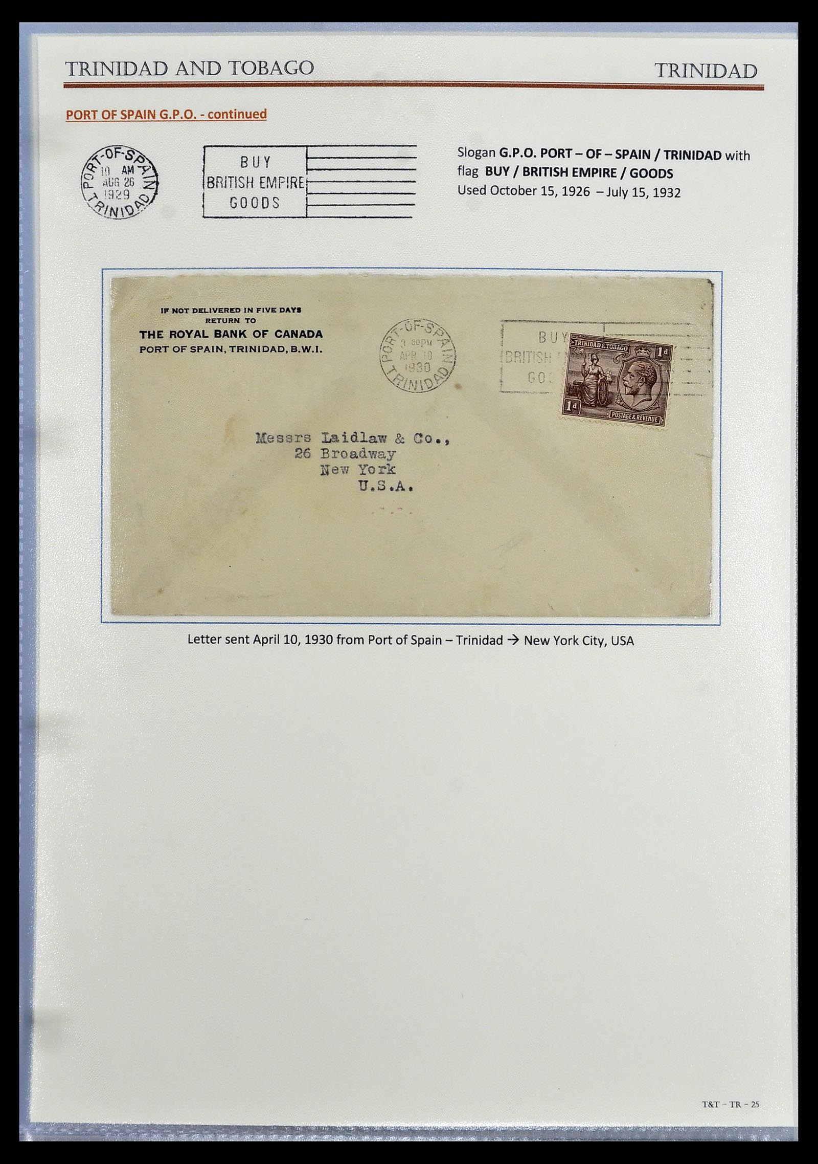34527 012 - Postzegelverzameling 34527 Trinidad en Tobago stempels 1900-1956.