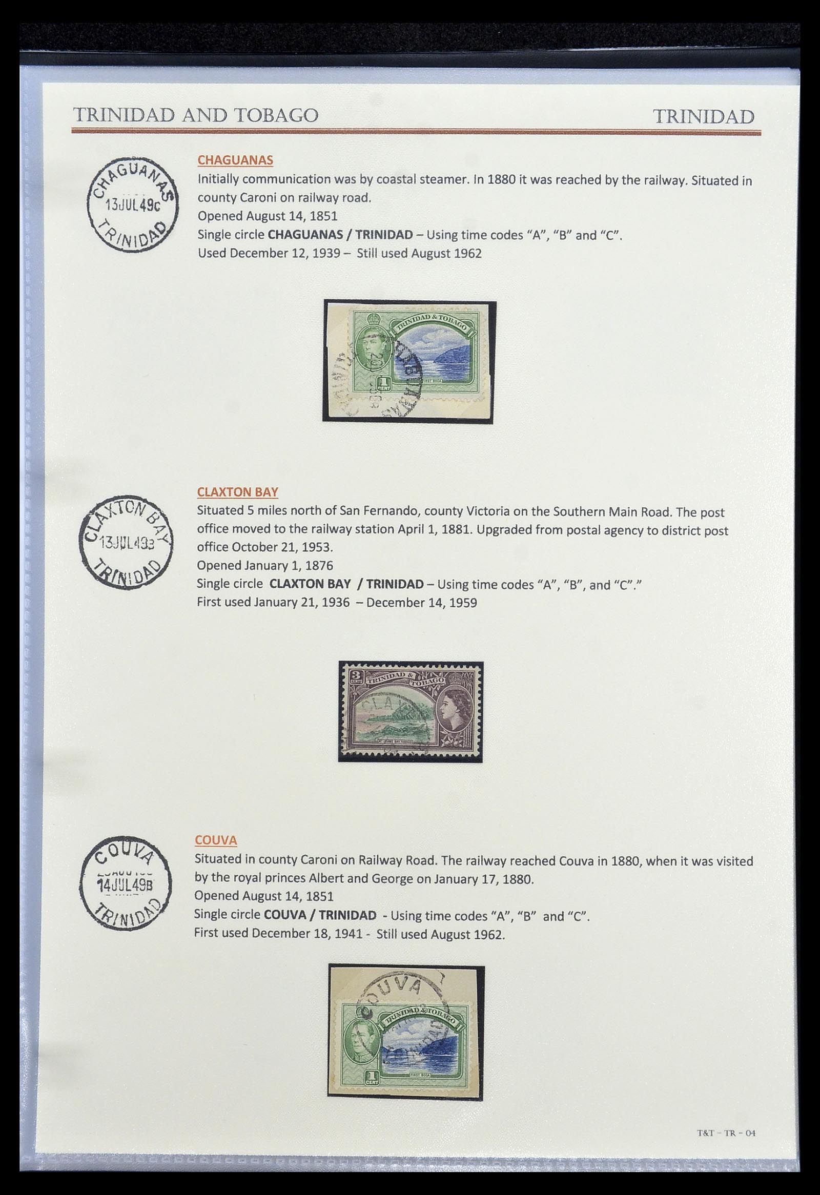34527 019 - Postzegelverzameling 34527 Trinidad en Tobago stempels 1900-1956.
