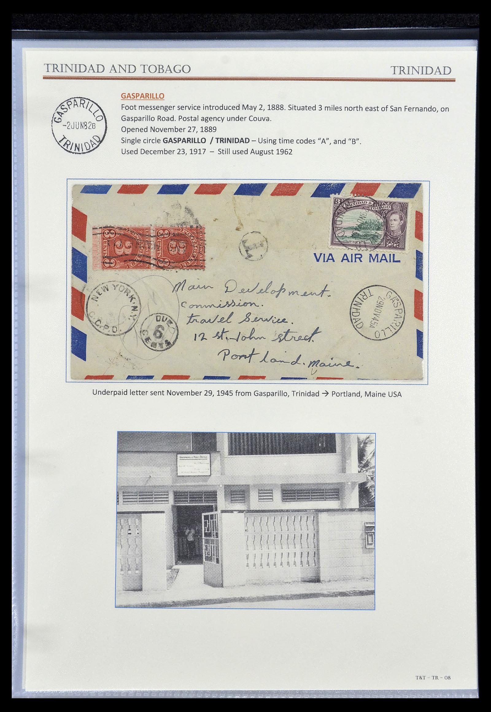 34527 021 - Postzegelverzameling 34527 Trinidad en Tobago stempels 1900-1956.