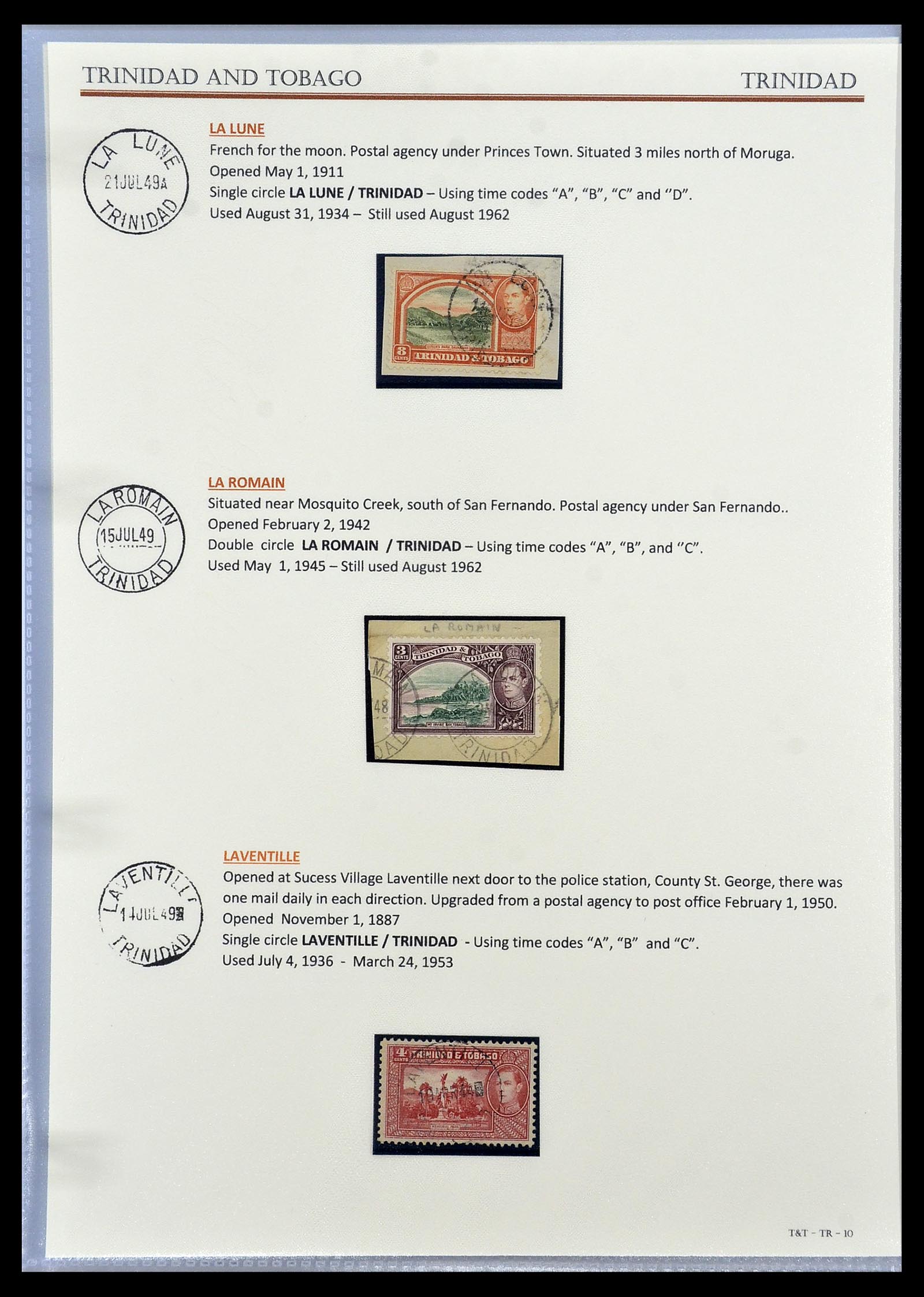 34527 025 - Postzegelverzameling 34527 Trinidad en Tobago stempels 1900-1956.