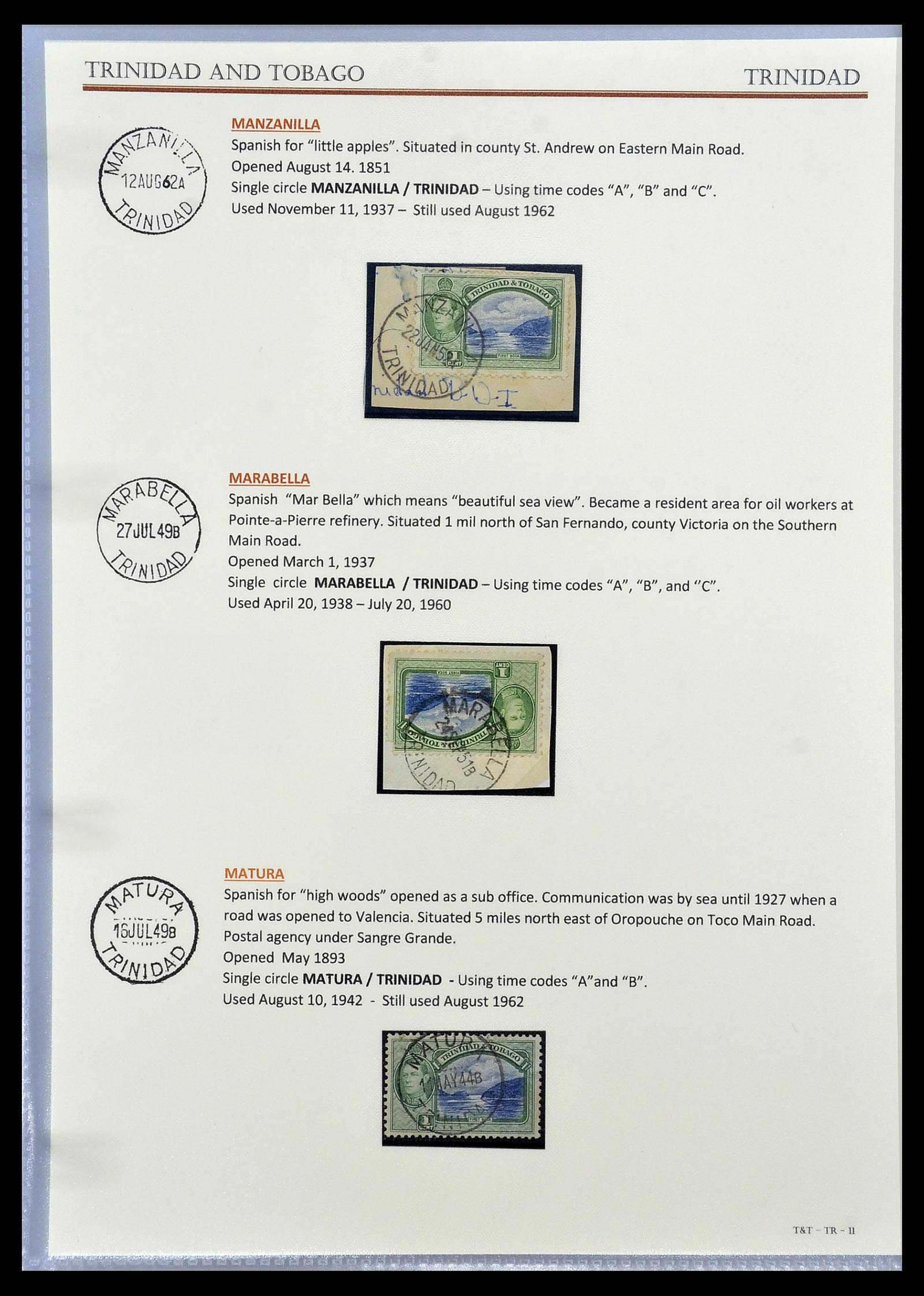 34527 026 - Postzegelverzameling 34527 Trinidad en Tobago stempels 1900-1956.