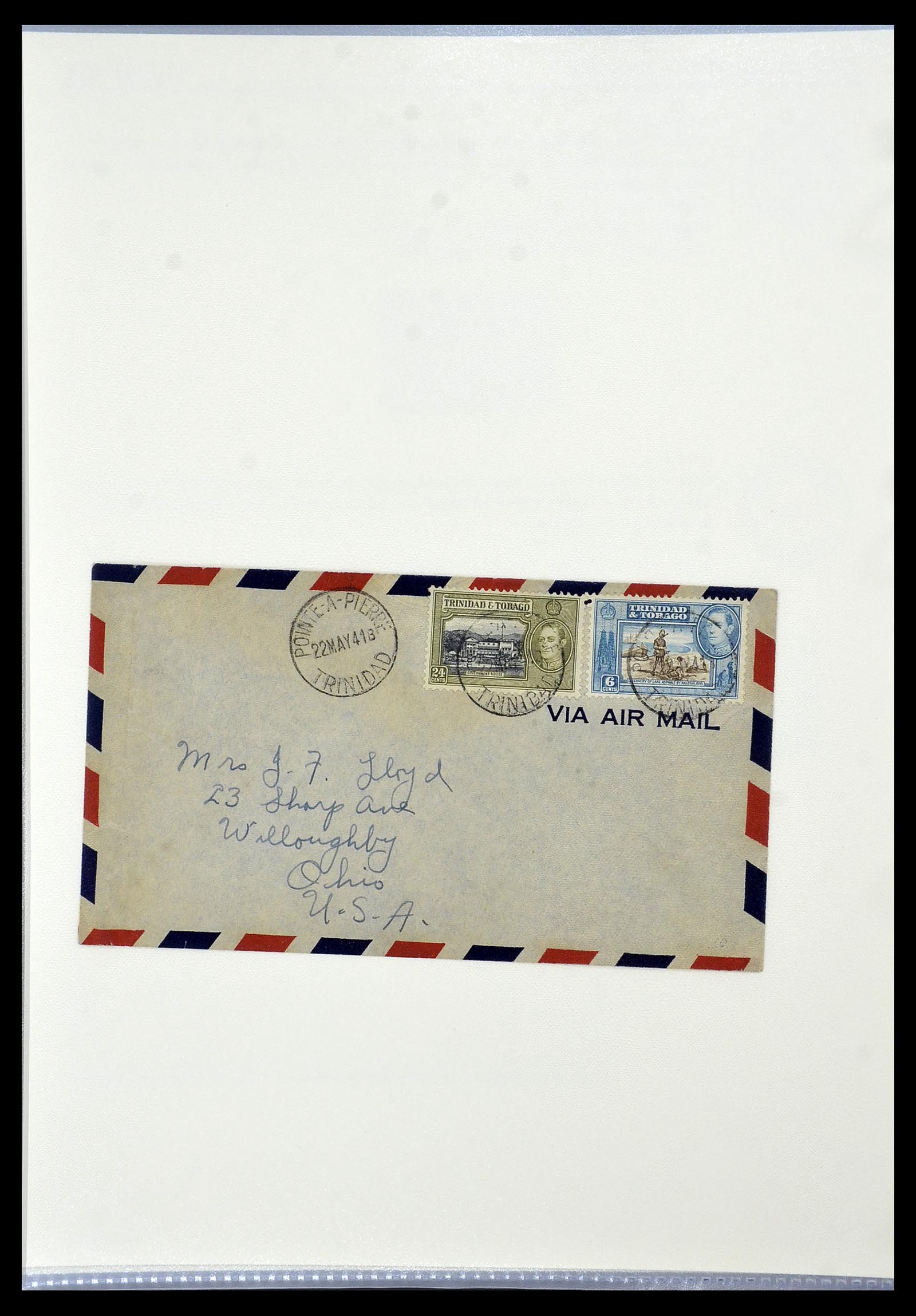 34527 029 - Stamp Collection 34527 Trinidad and Tobago cancels 1900-1956.