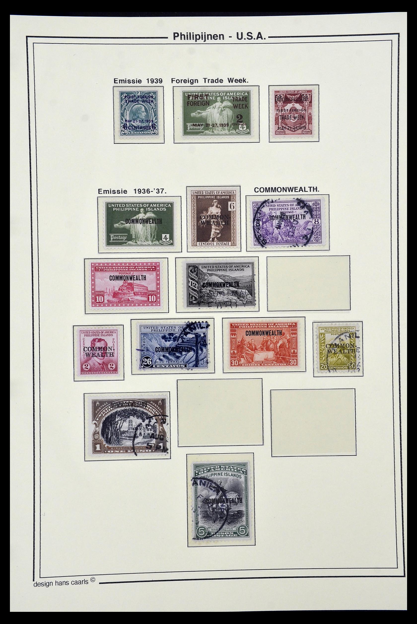 34530 009 - Postzegelverzameling 34530 Filippijnen 1899-1944.