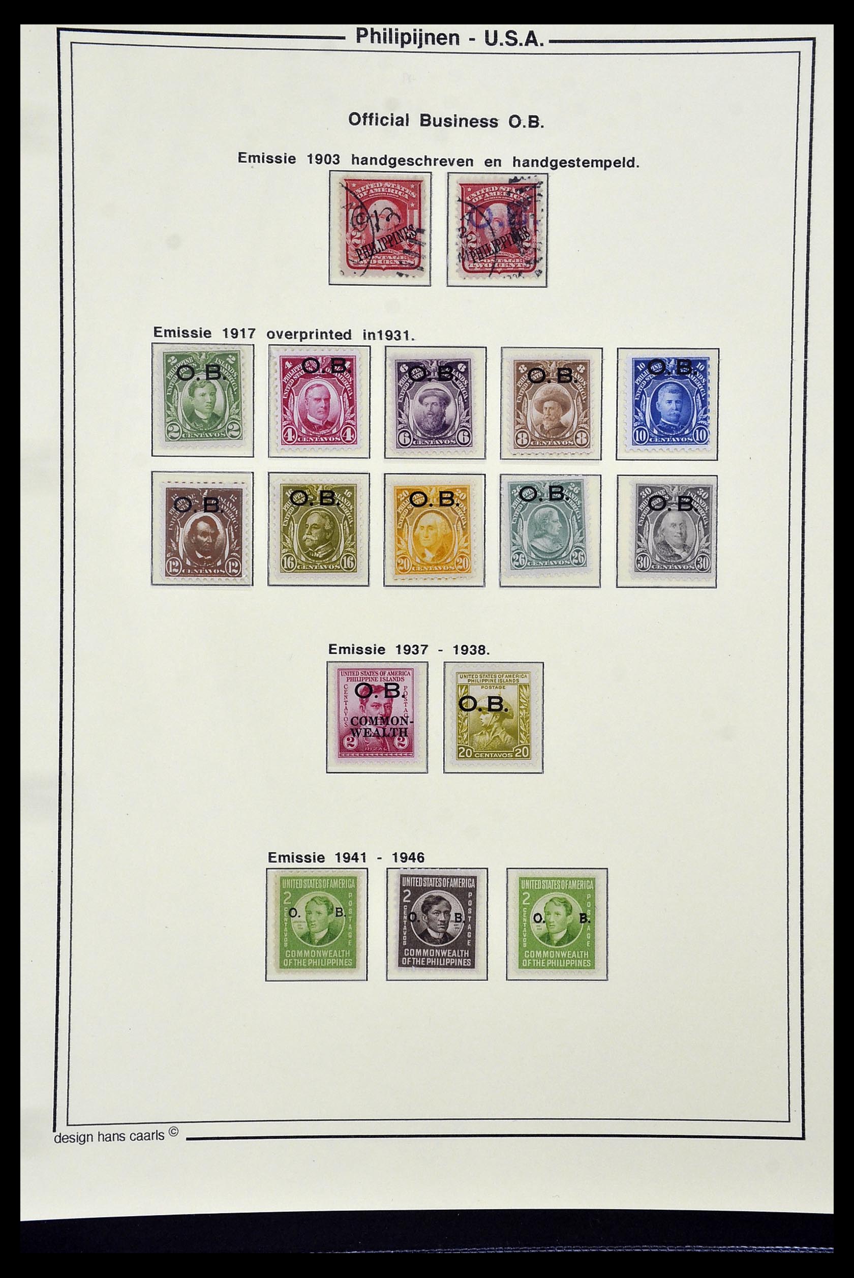 34530 014 - Postzegelverzameling 34530 Filippijnen 1899-1944.