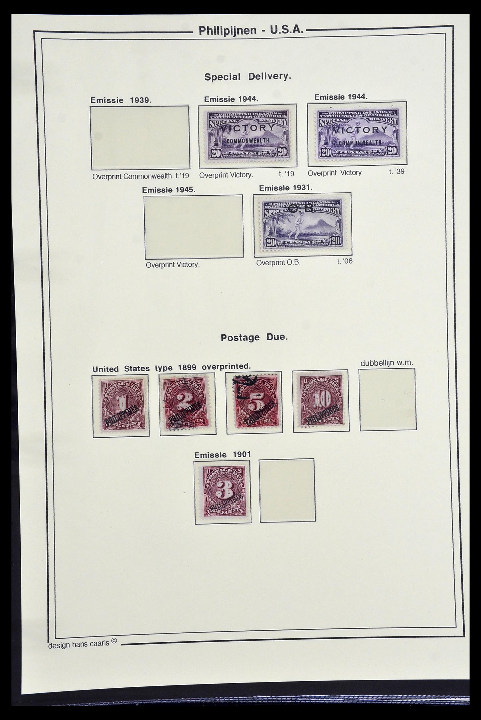 34530 021 - Postzegelverzameling 34530 Filippijnen 1899-1944.