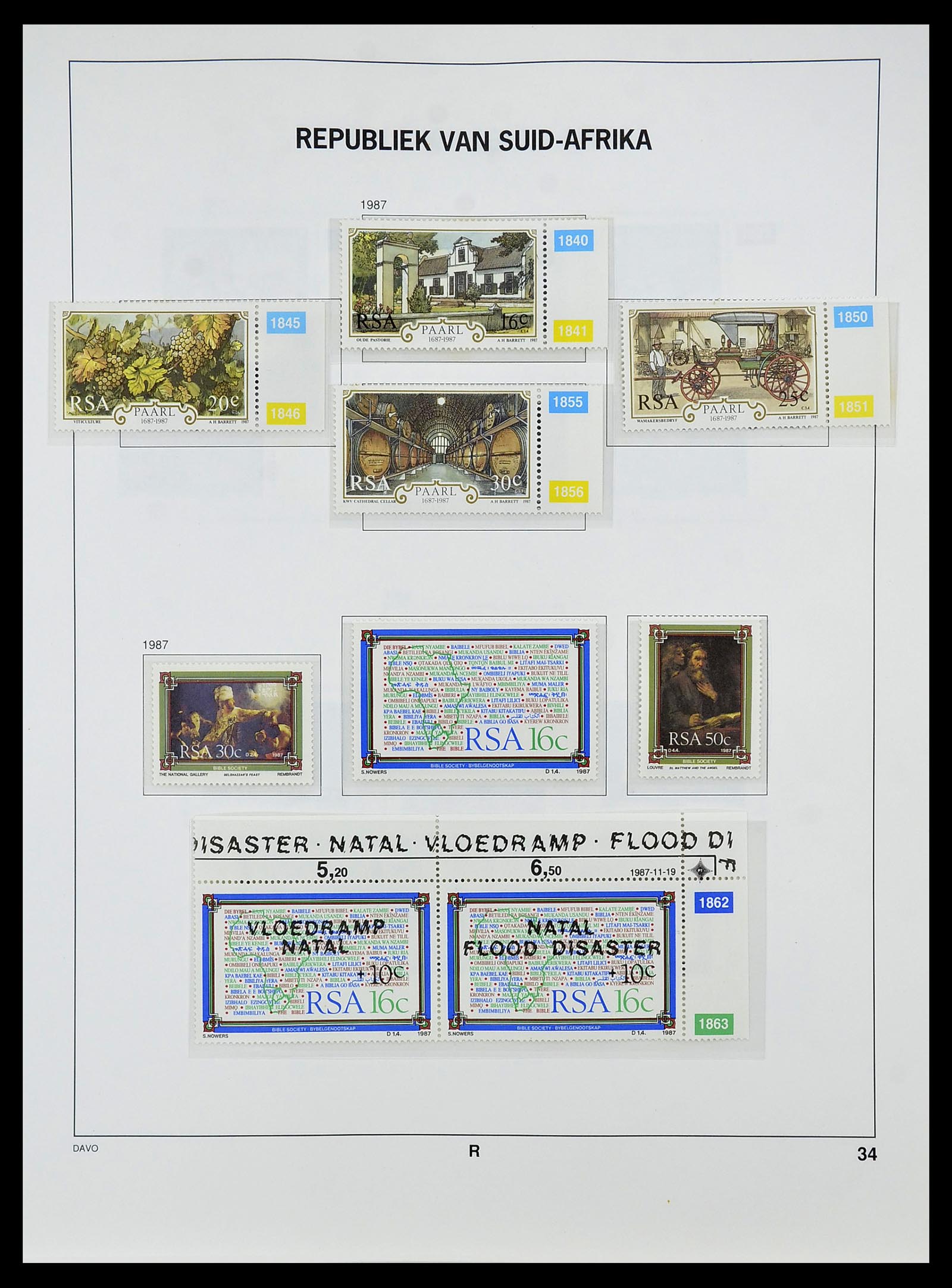 34533 060 - Postzegelverzameling 34533 Zuid Afrika 1870-2000.