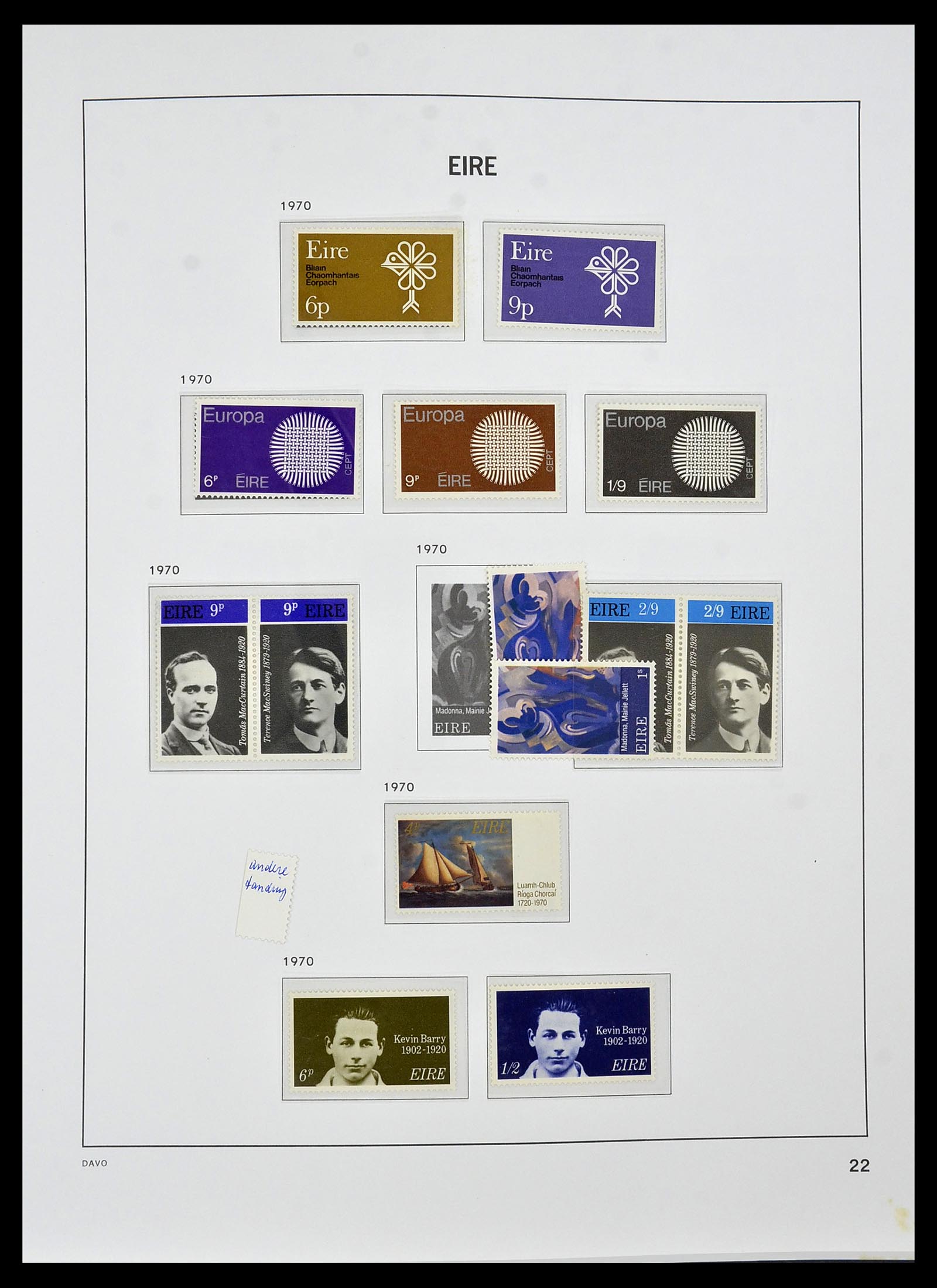 34536 022 - Postzegelverzameling 34536 Ierland 1922-2001.