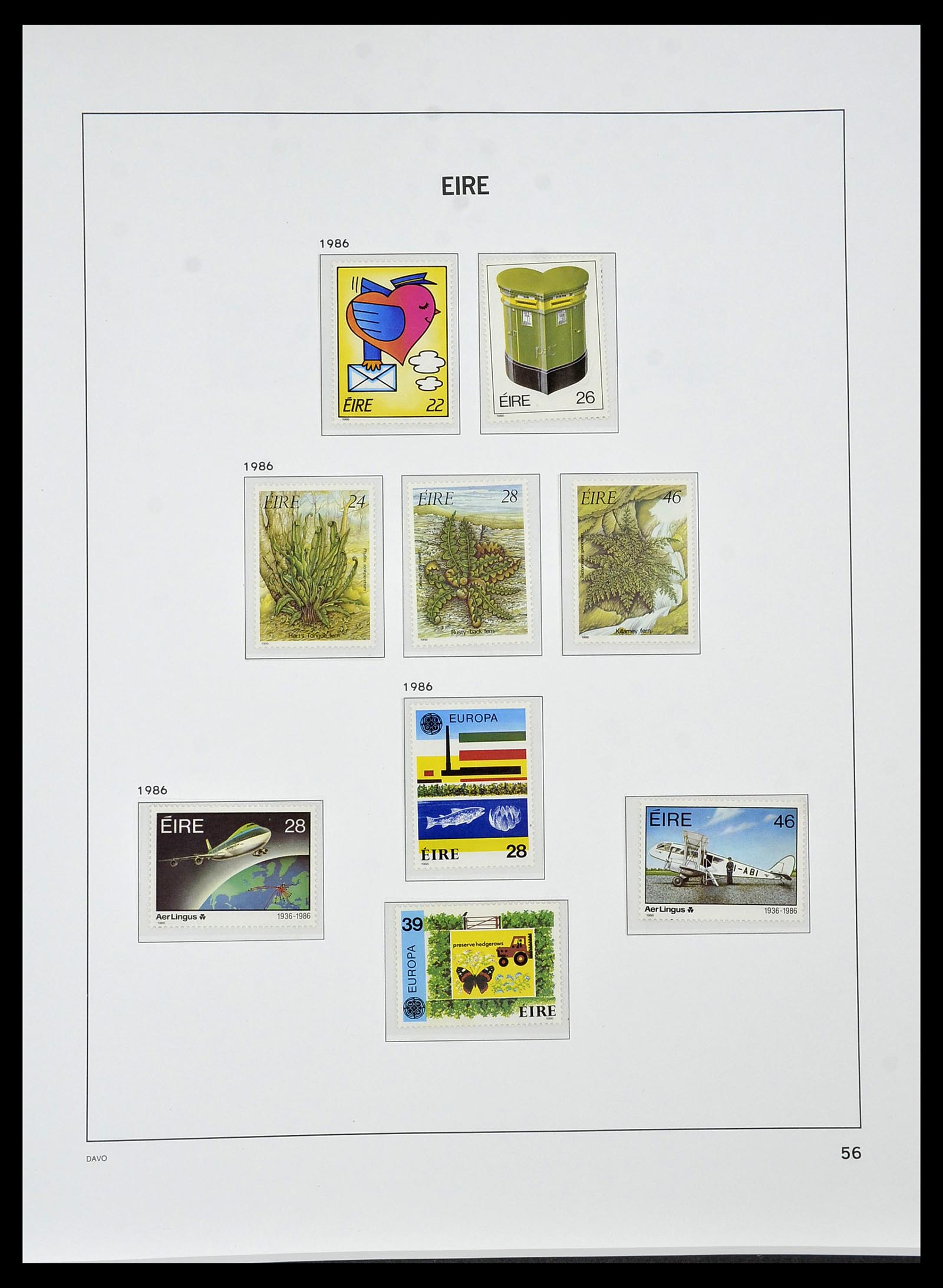 34536 056 - Postzegelverzameling 34536 Ierland 1922-2001.