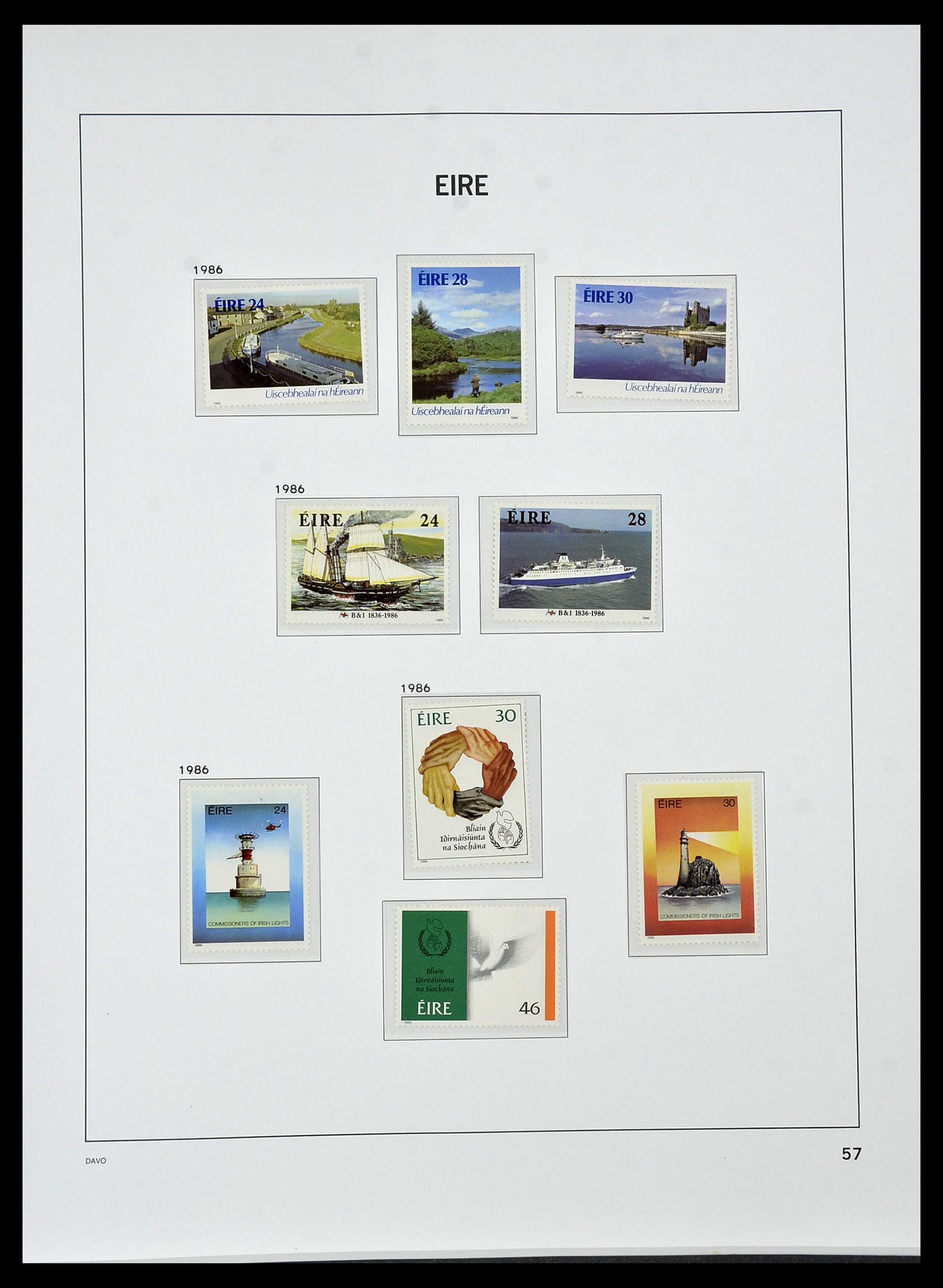 34536 057 - Postzegelverzameling 34536 Ierland 1922-2001.
