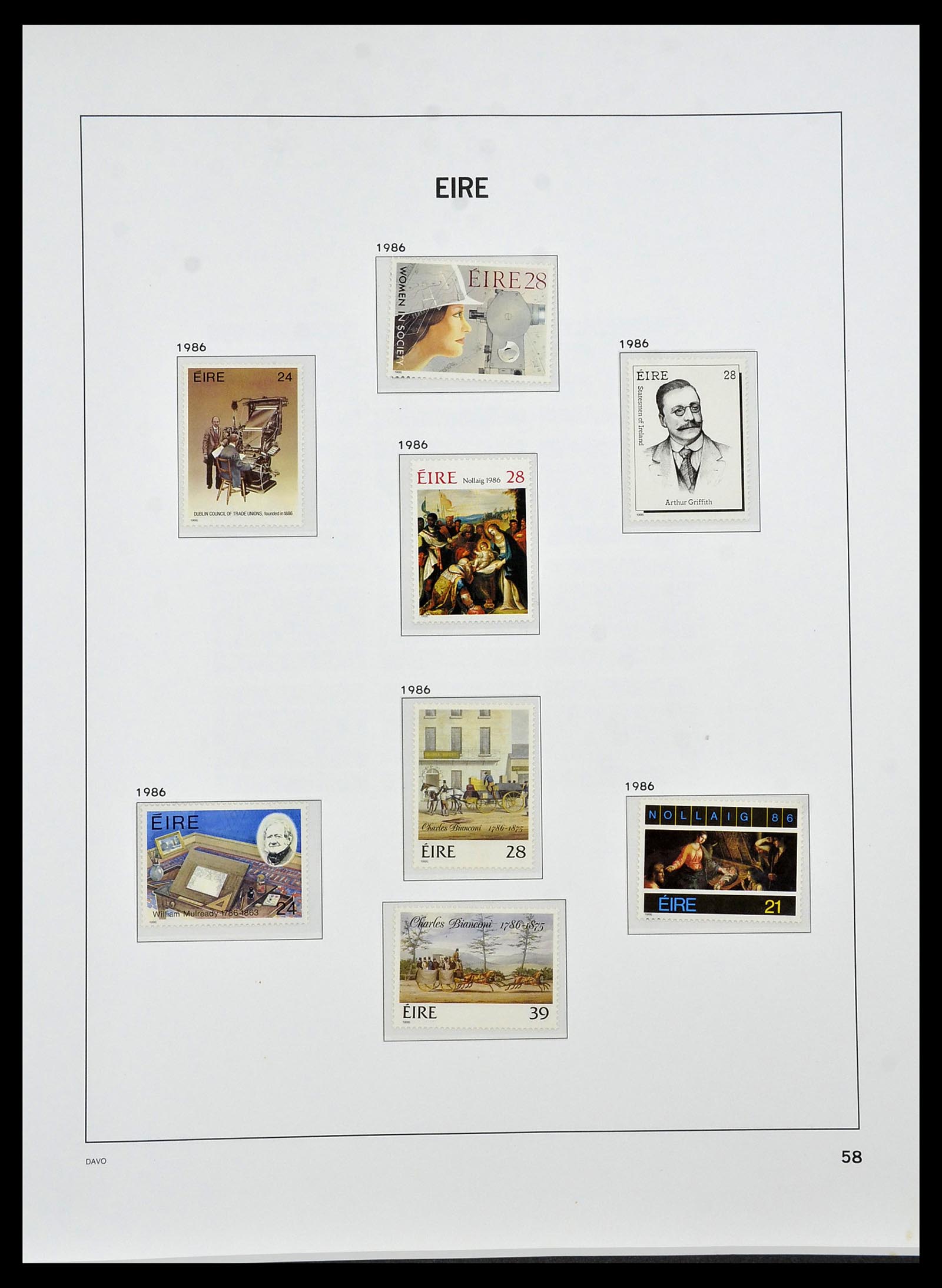 34536 058 - Postzegelverzameling 34536 Ierland 1922-2001.