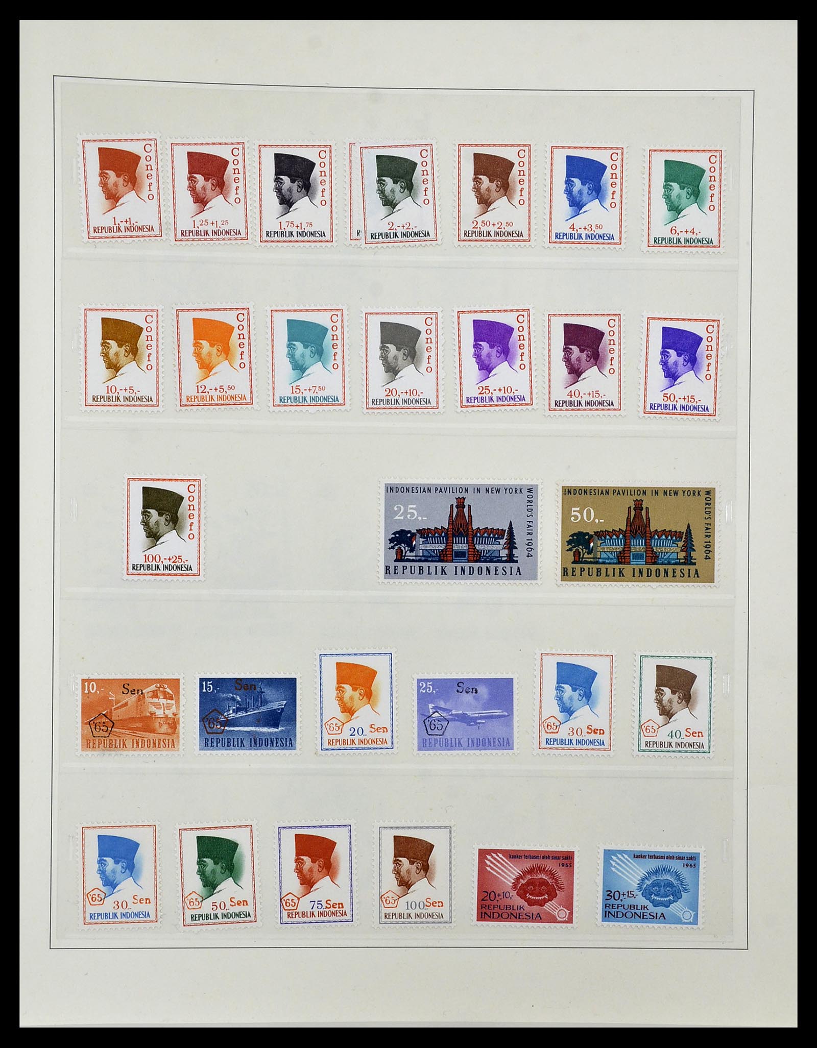 34538 028 - Postzegelverzameling 34538 Indonesië 1951-2005.