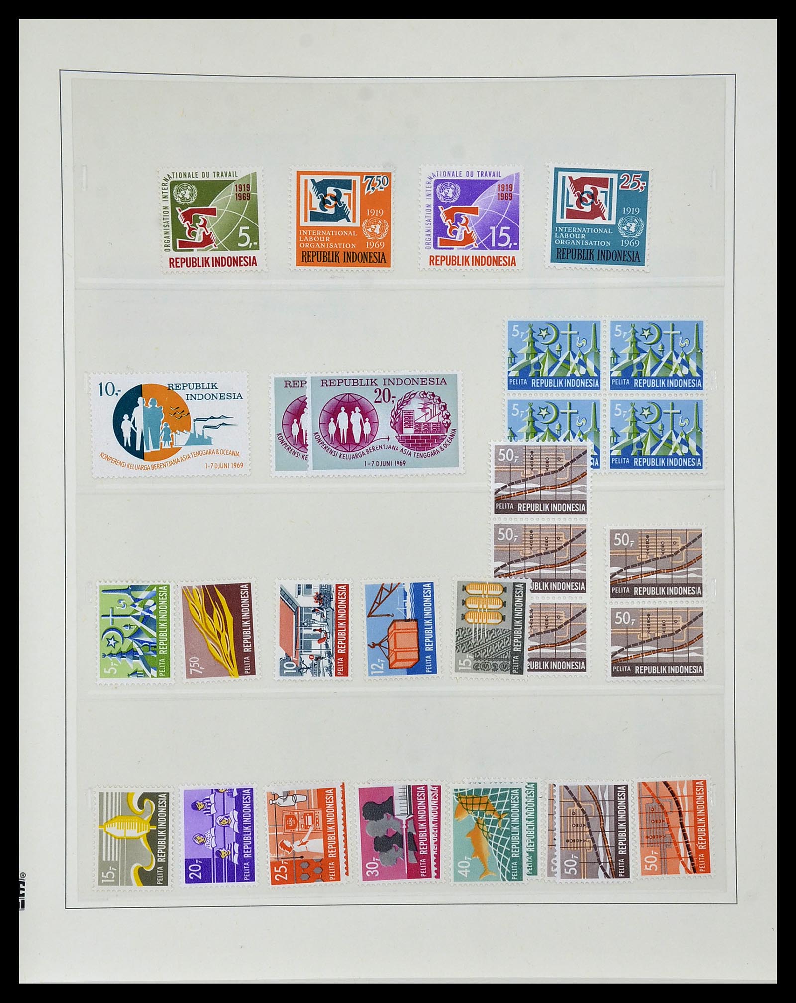 34538 038 - Postzegelverzameling 34538 Indonesië 1951-2005.