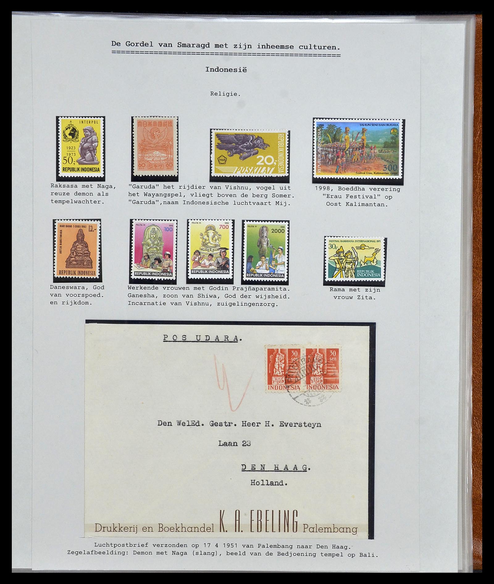 34538 195 - Postzegelverzameling 34538 Indonesië 1951-2005.