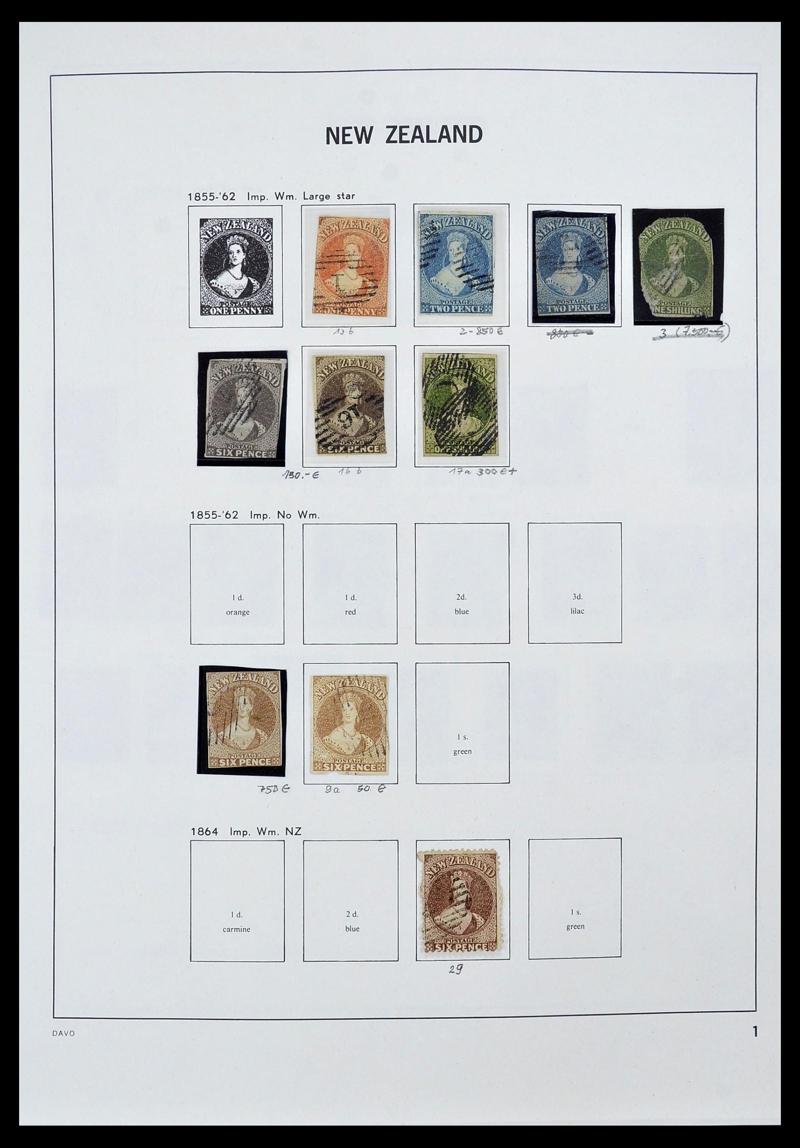 34542 001 - Postzegelverzameling 34542 Nieuw Zeeland 1855-1988.