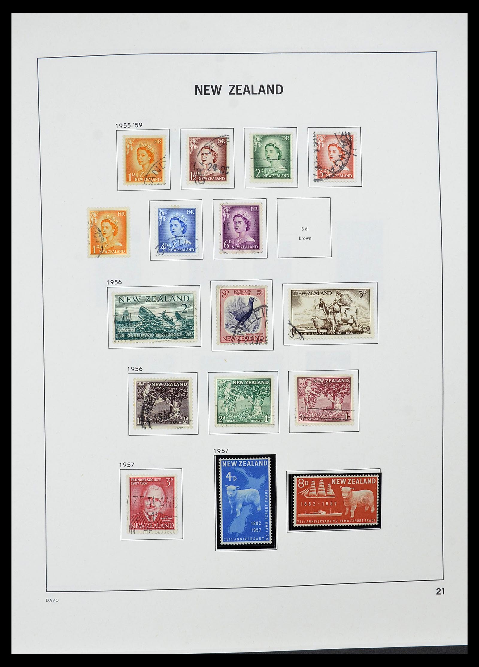34542 022 - Postzegelverzameling 34542 Nieuw Zeeland 1855-1988.