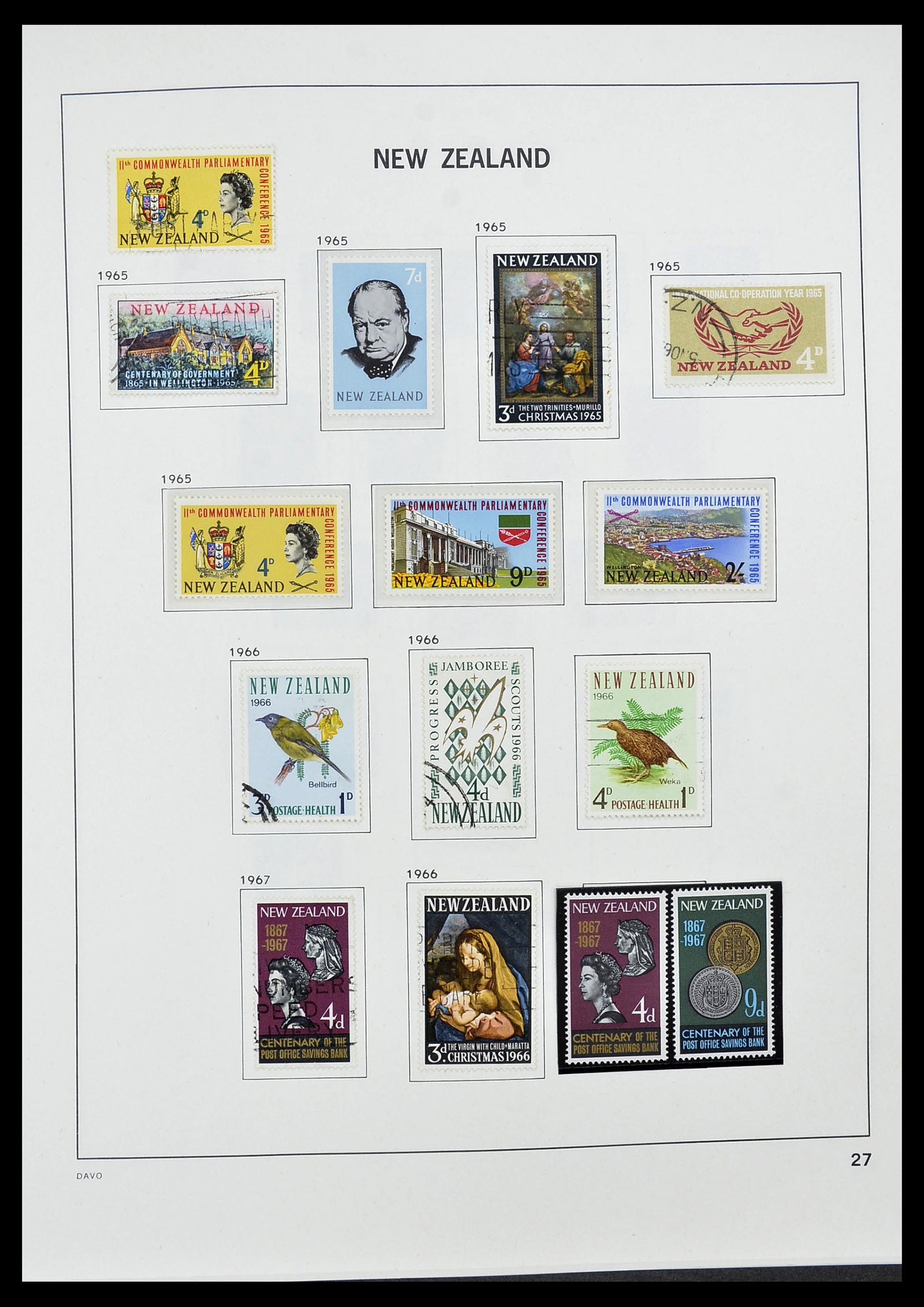 34542 027 - Postzegelverzameling 34542 Nieuw Zeeland 1855-1988.