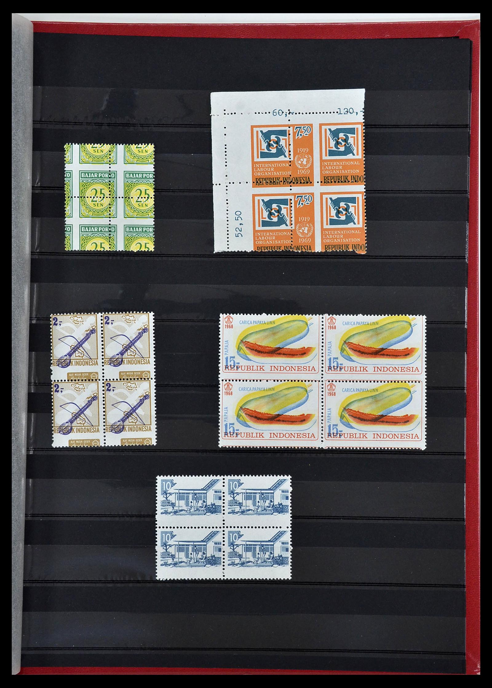 34544 001 - Postzegelverzameling 34544 Indonesië variëteiten.