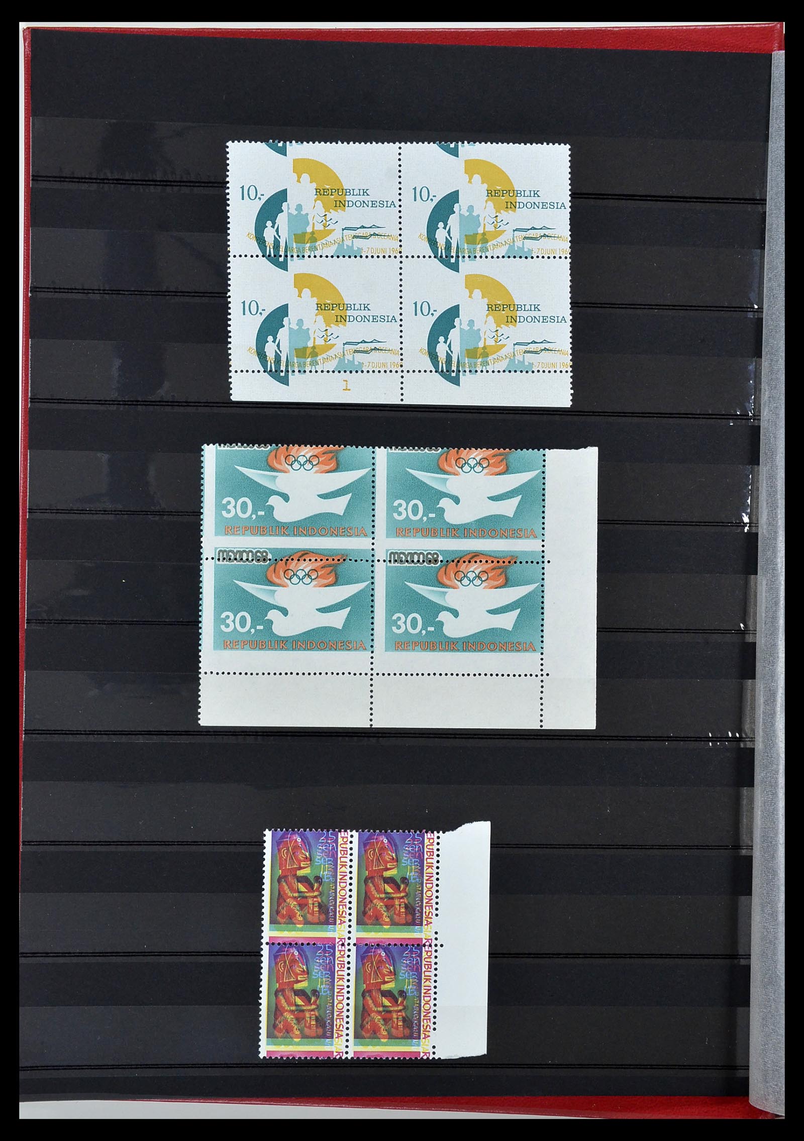 34544 002 - Postzegelverzameling 34544 Indonesië variëteiten.