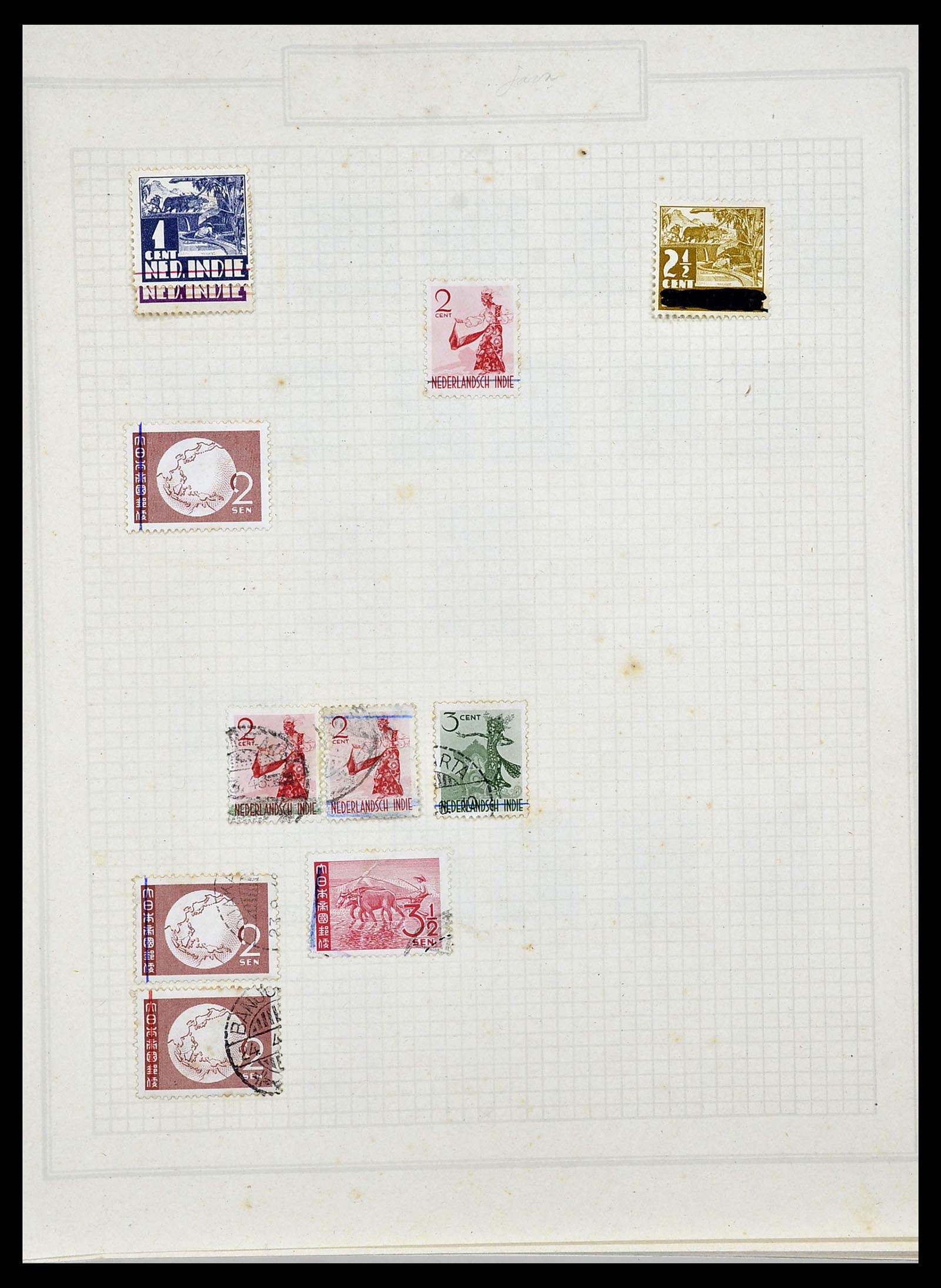34545 001 - Postzegelverzameling 34545 Japanse Bezetting Nederlands Indië en inte