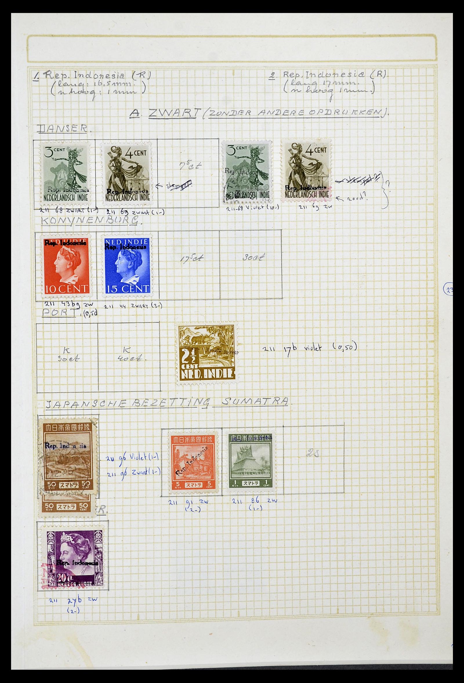 34545 087 - Stamp Collection 34545 Japanese Occupation of the Dutch East Indies and 