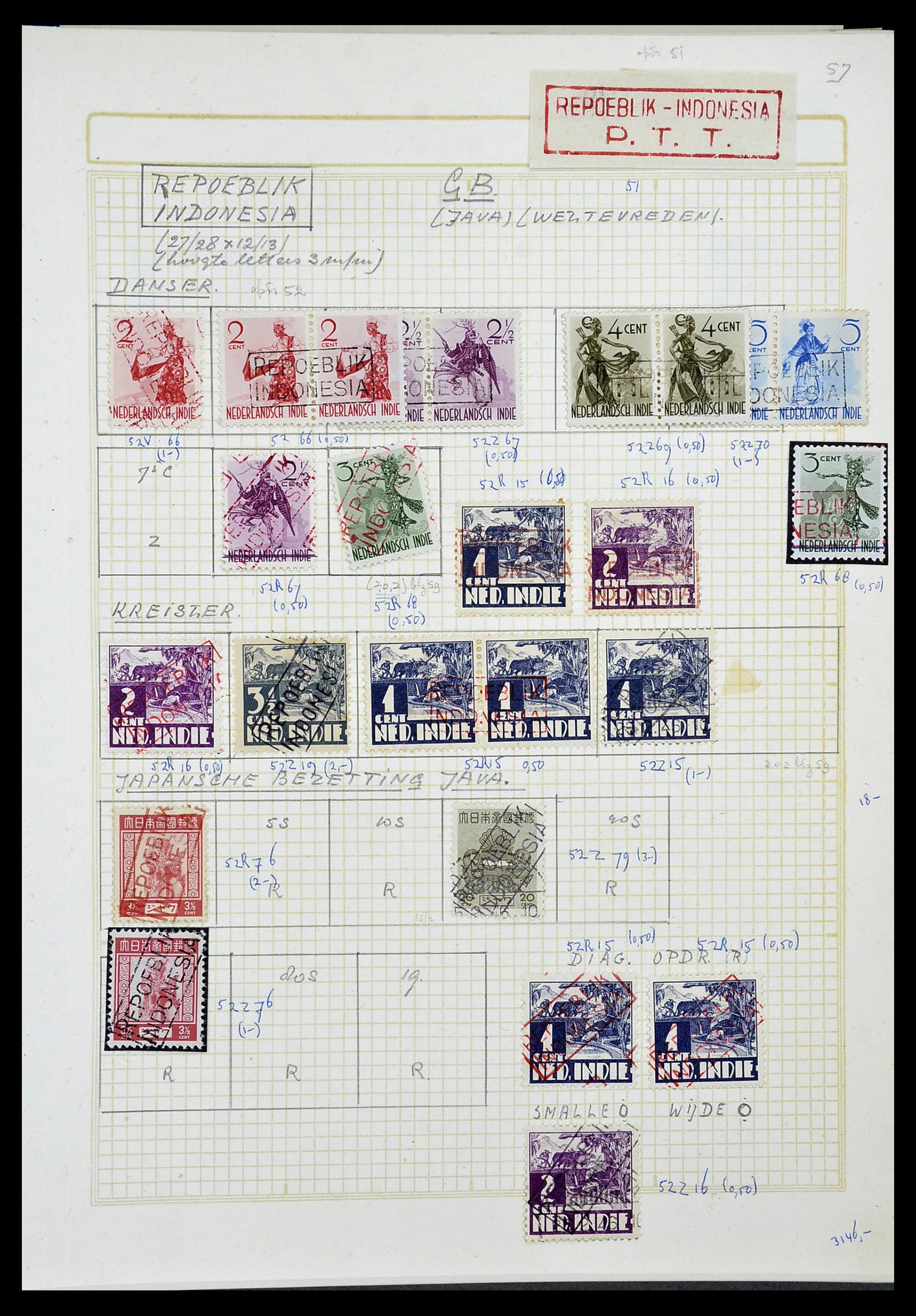 34545 148 - Stamp Collection 34545 Japanese Occupation of the Dutch East Indies and 