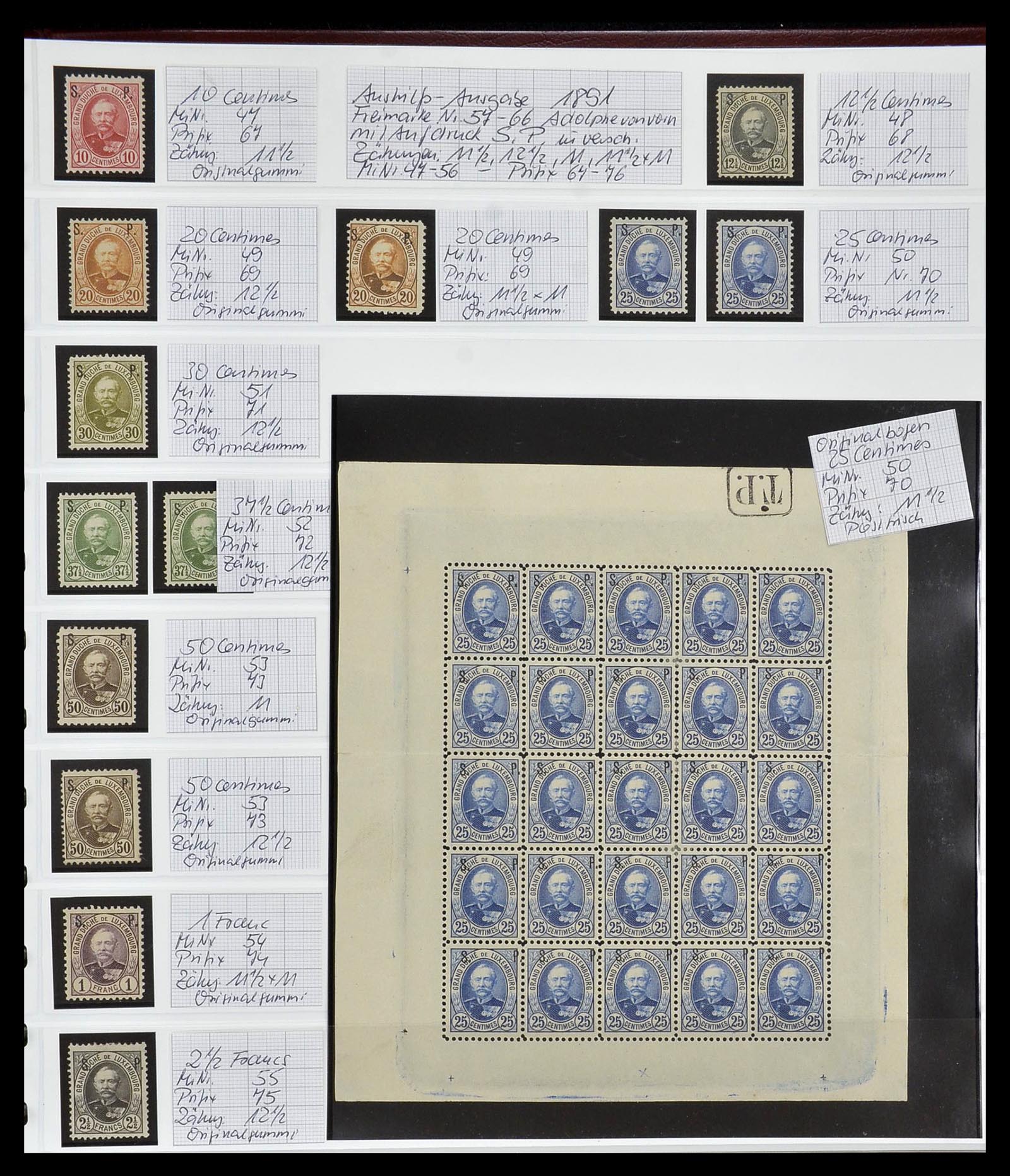 34548 007 - Postzegelverzameling 34548 Luxemburg back of the book 1875-1935.