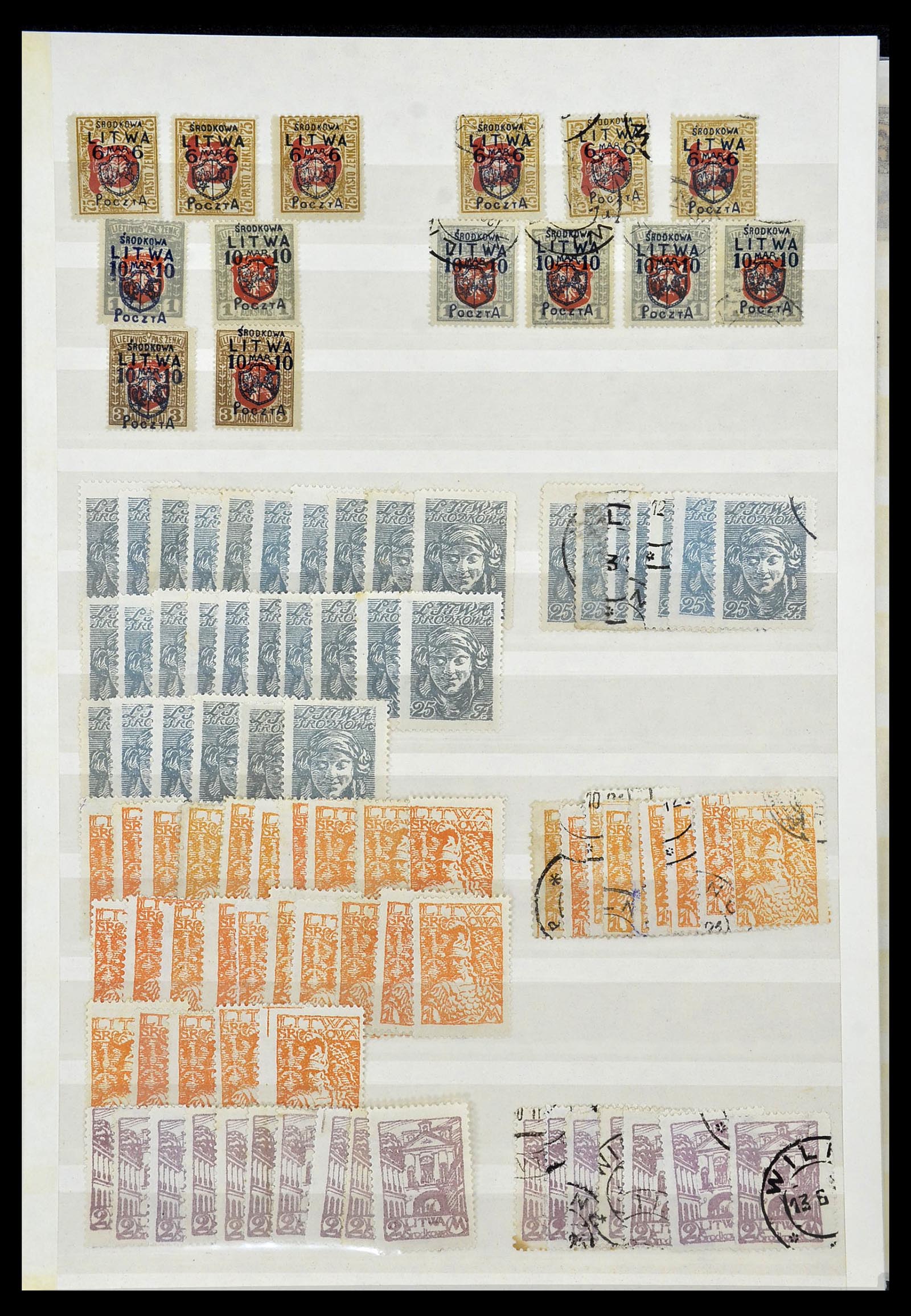 34549 003 - Postzegelverzameling 34549 Midden Litouwen 1920-1922.